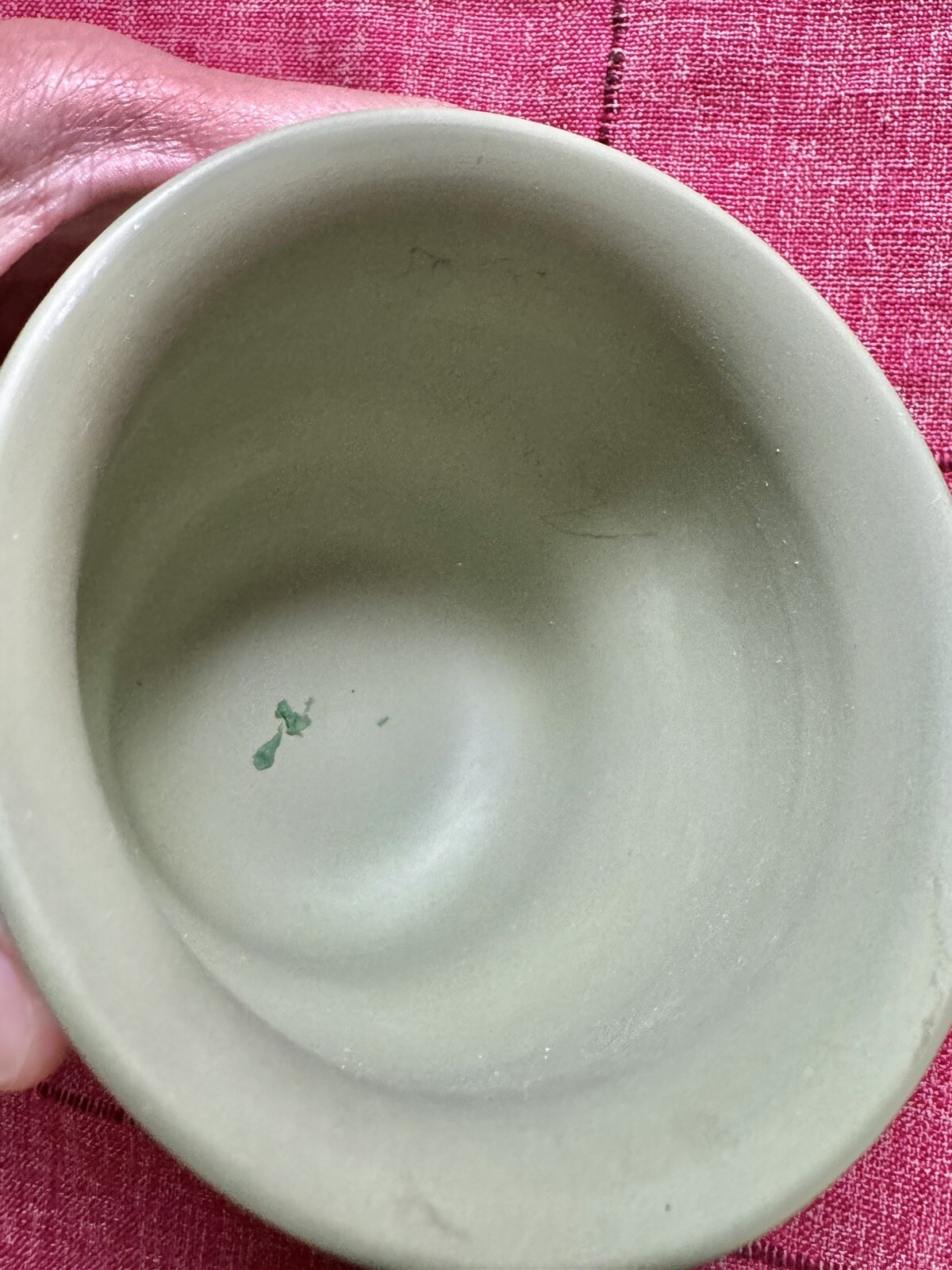 Wedgwood Green Jasperware Plant Pot Planter Classical Scenes – 4 1/2 In