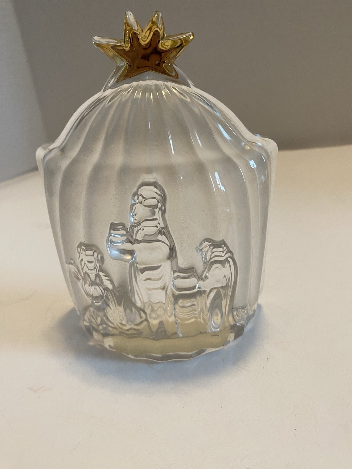 MIKASA Golden Stars Frosted Crystal Nativity Sculpture 3 WisemanMade in Germany
