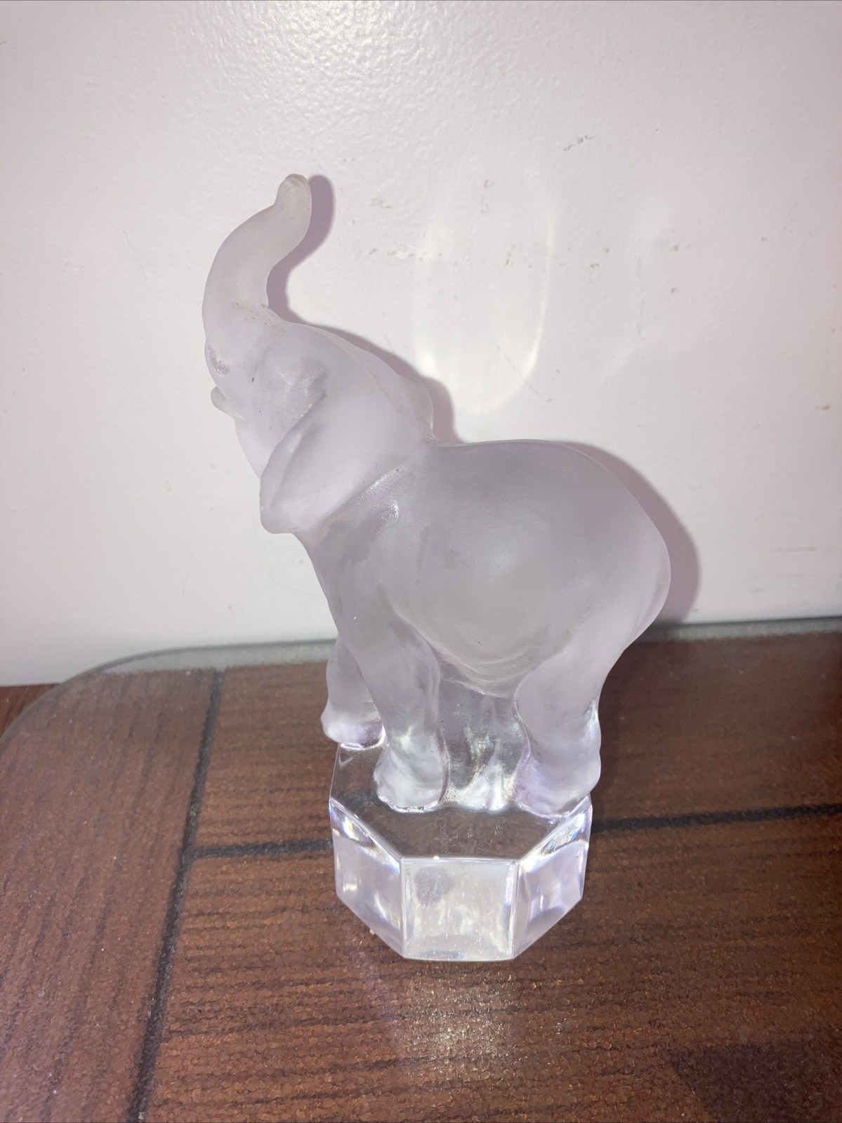 GOEBEL Zoo Animals Frosted Lead Crystal Elephant Figurine Paperweight