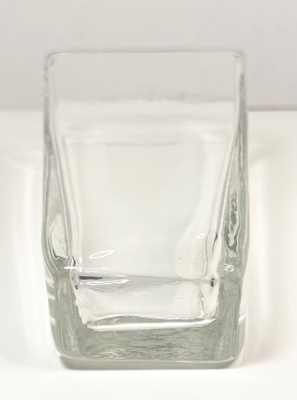 Clear Heavy Art Glass Tapered Rectangular Vase High‑Quality Modern Decor