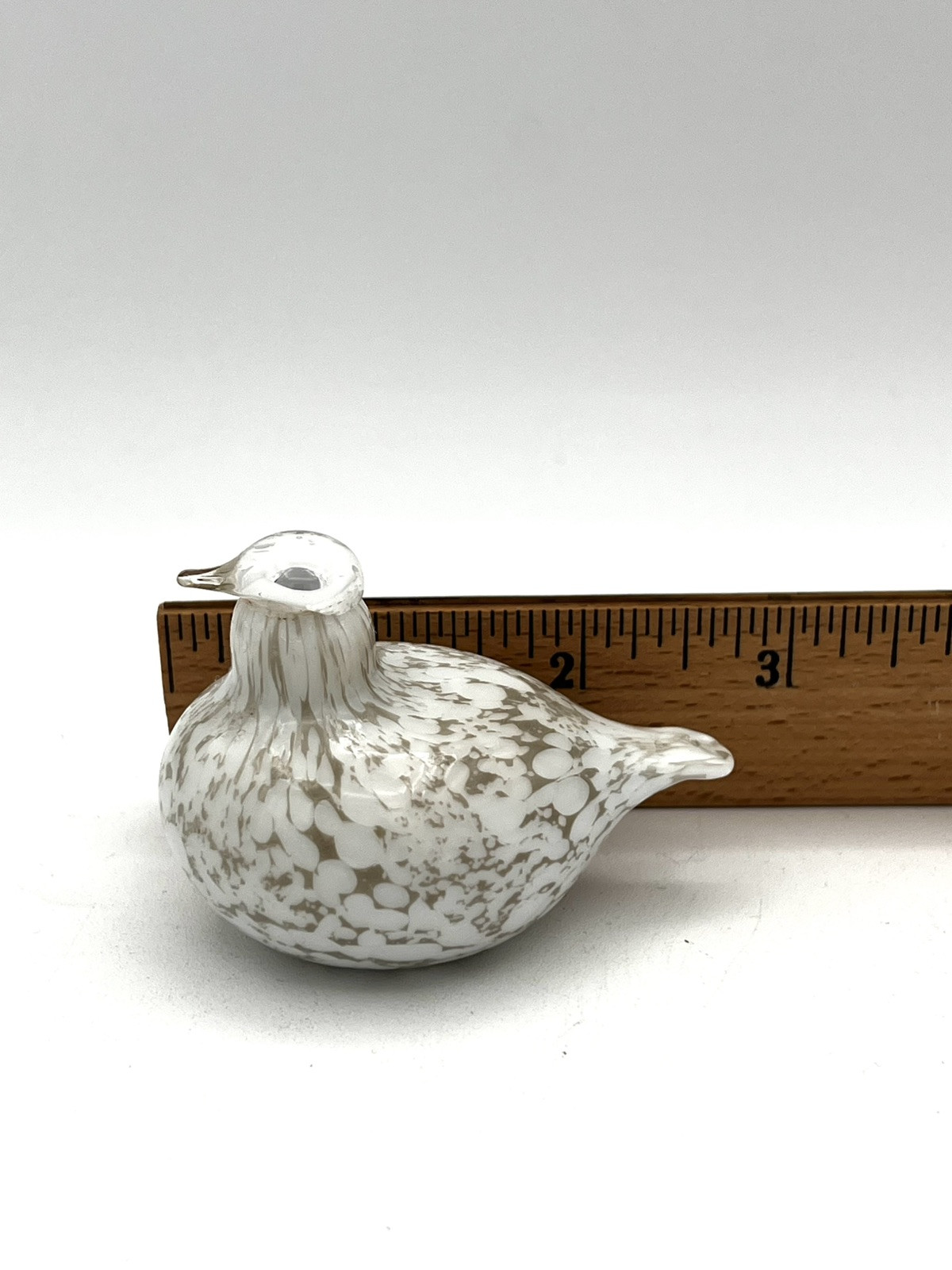 Oiva Toikka Art Glass Willow Grouse Toikka Nuutajarvi Finland White & Brown