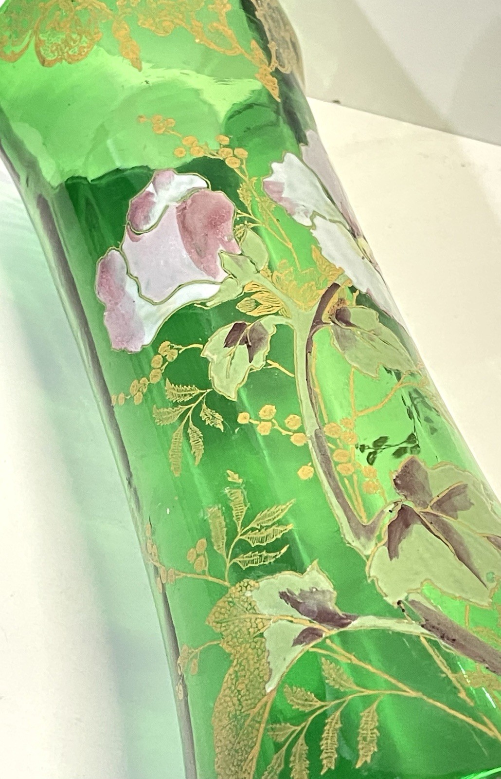 Antique Legras Mont Joye Enameled Art Glass Vase