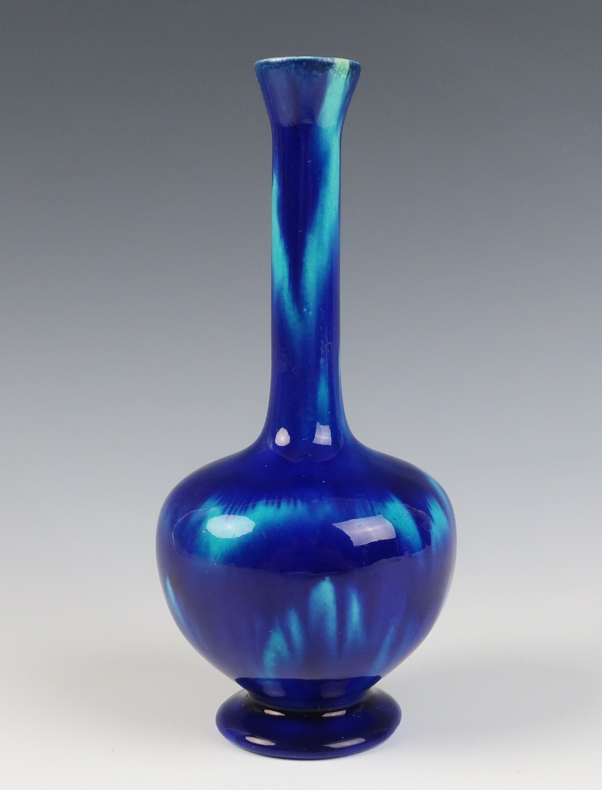 Vintage Rorstrand Vibrant Blue & Turquoise Pottery Vase Sweden Mid-Century Art