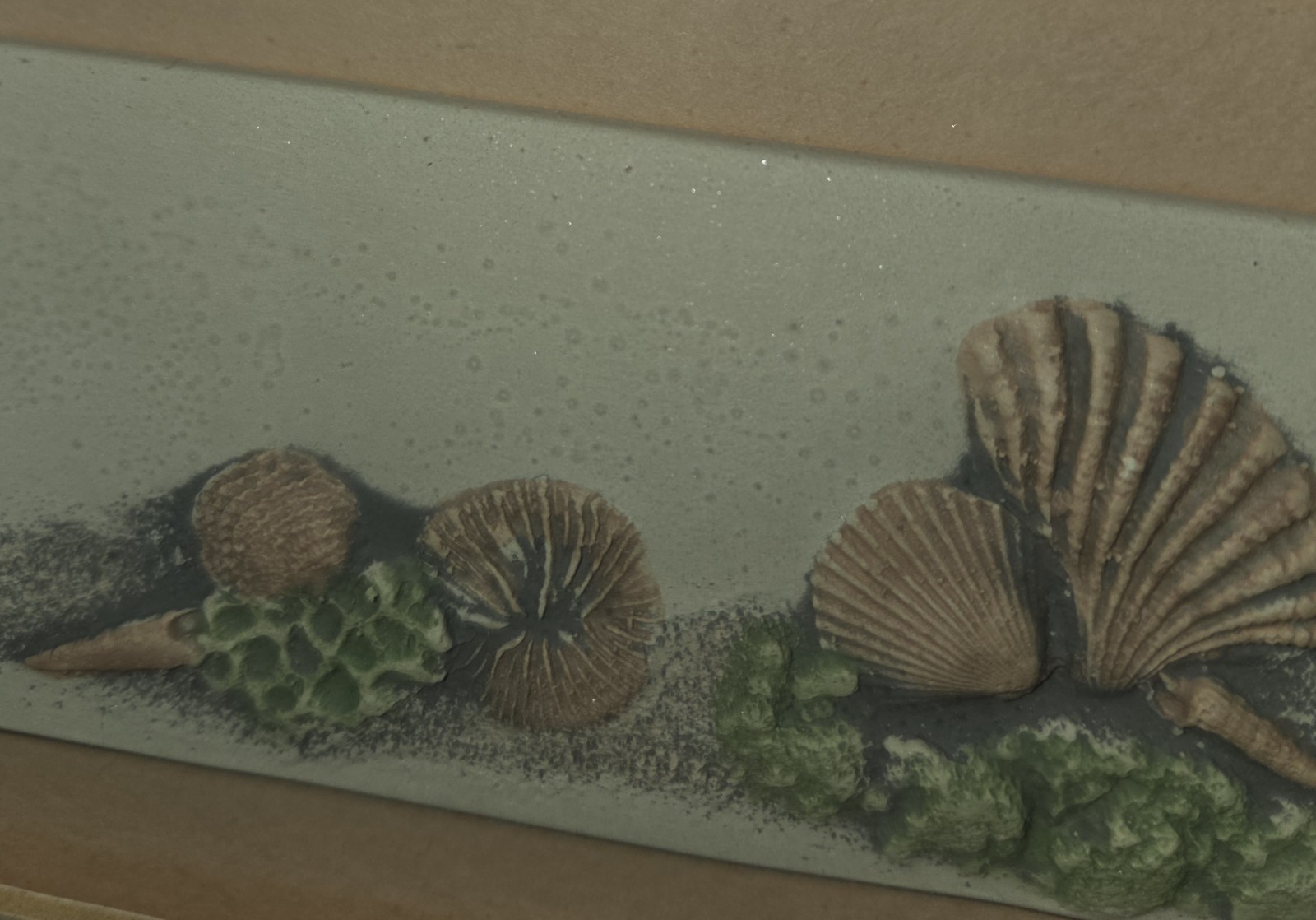 Wildflowers Cricket Studio Pottery Tile Seascape Shells Coral Frame Mat Numbered