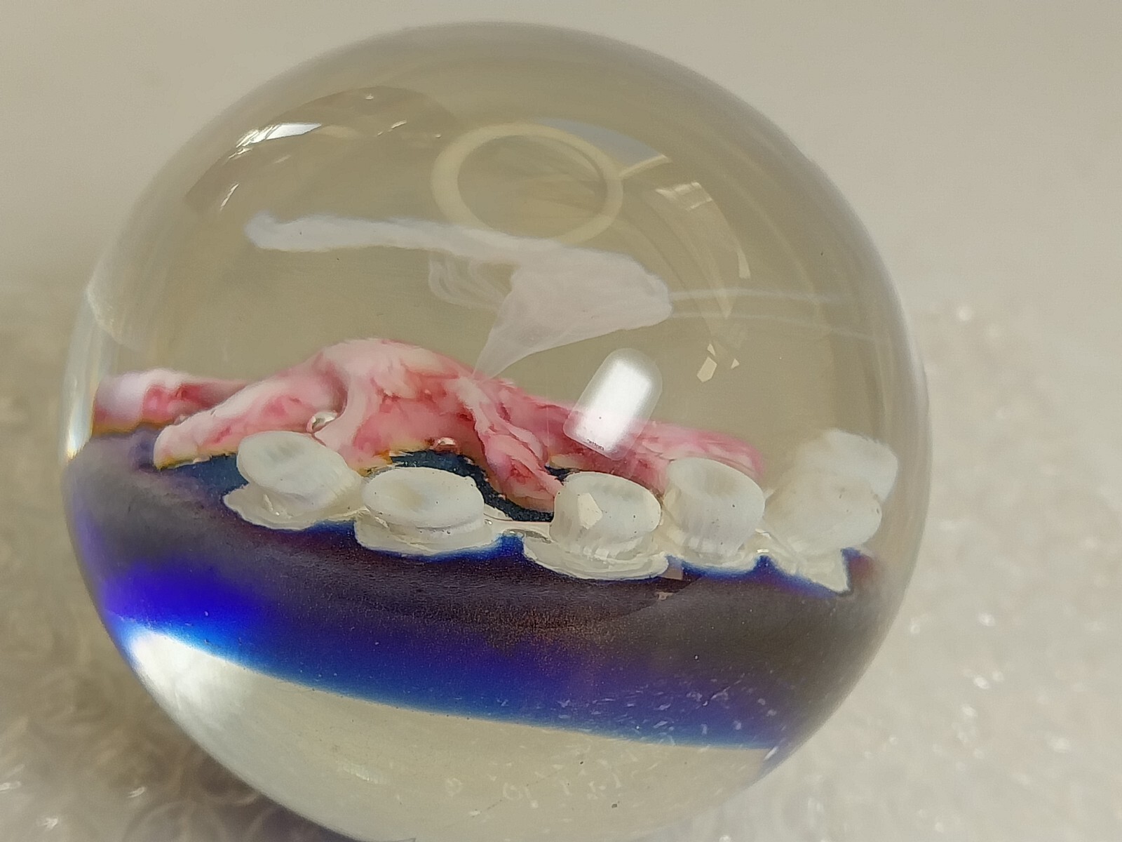 Daniel Salazar 1995 Lundberg Ghost Prawn Ocean Reef Paperweight Sphere Marble #d