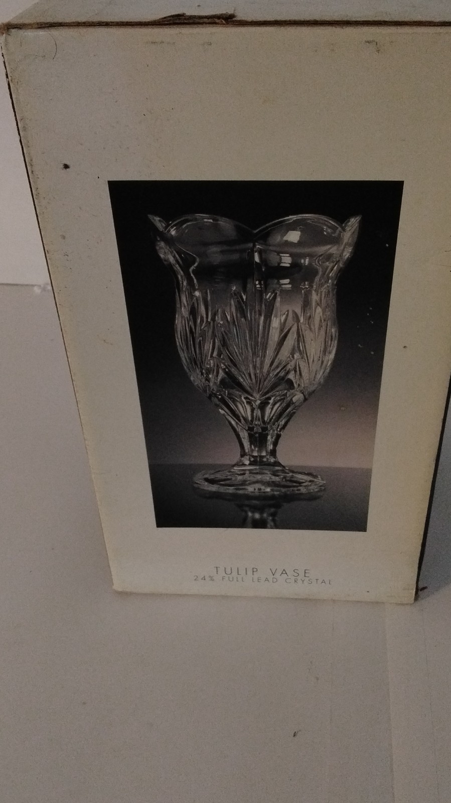 Royal Limited 24% Lead Crystal Tulip Vase Clear Decorative Glass with Box