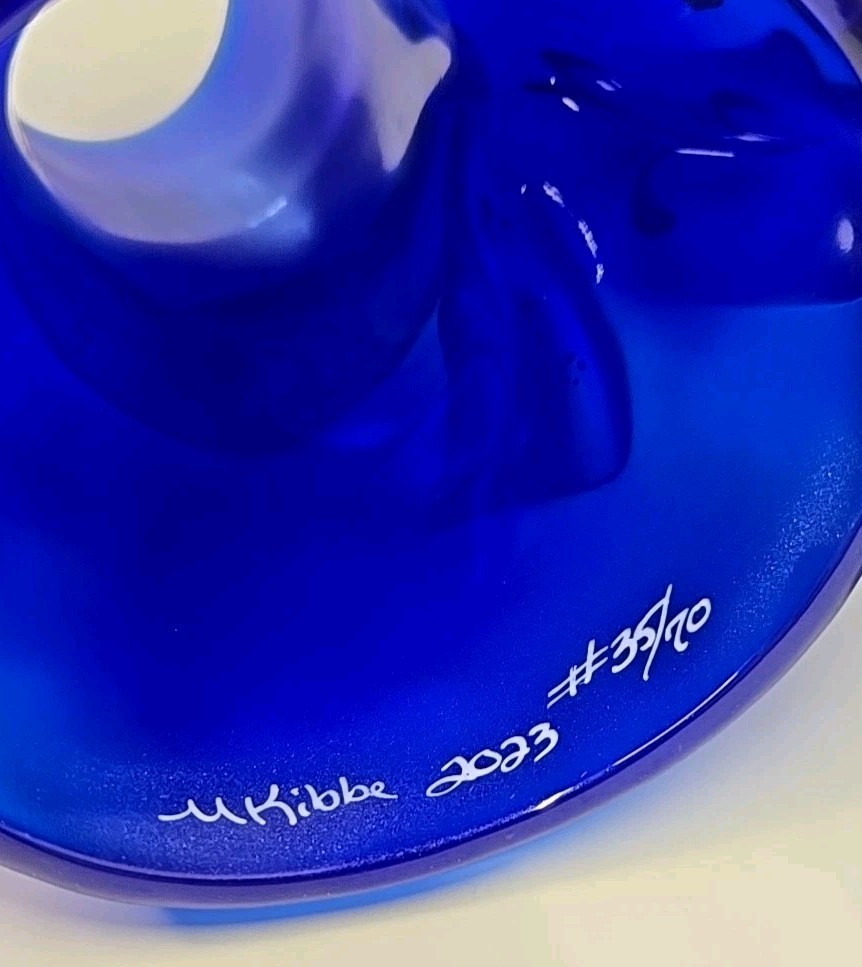 Fenton Glass Cobalt Blue Reindeer Christmas Snowman Fairy Light M. Kibbe 35/70