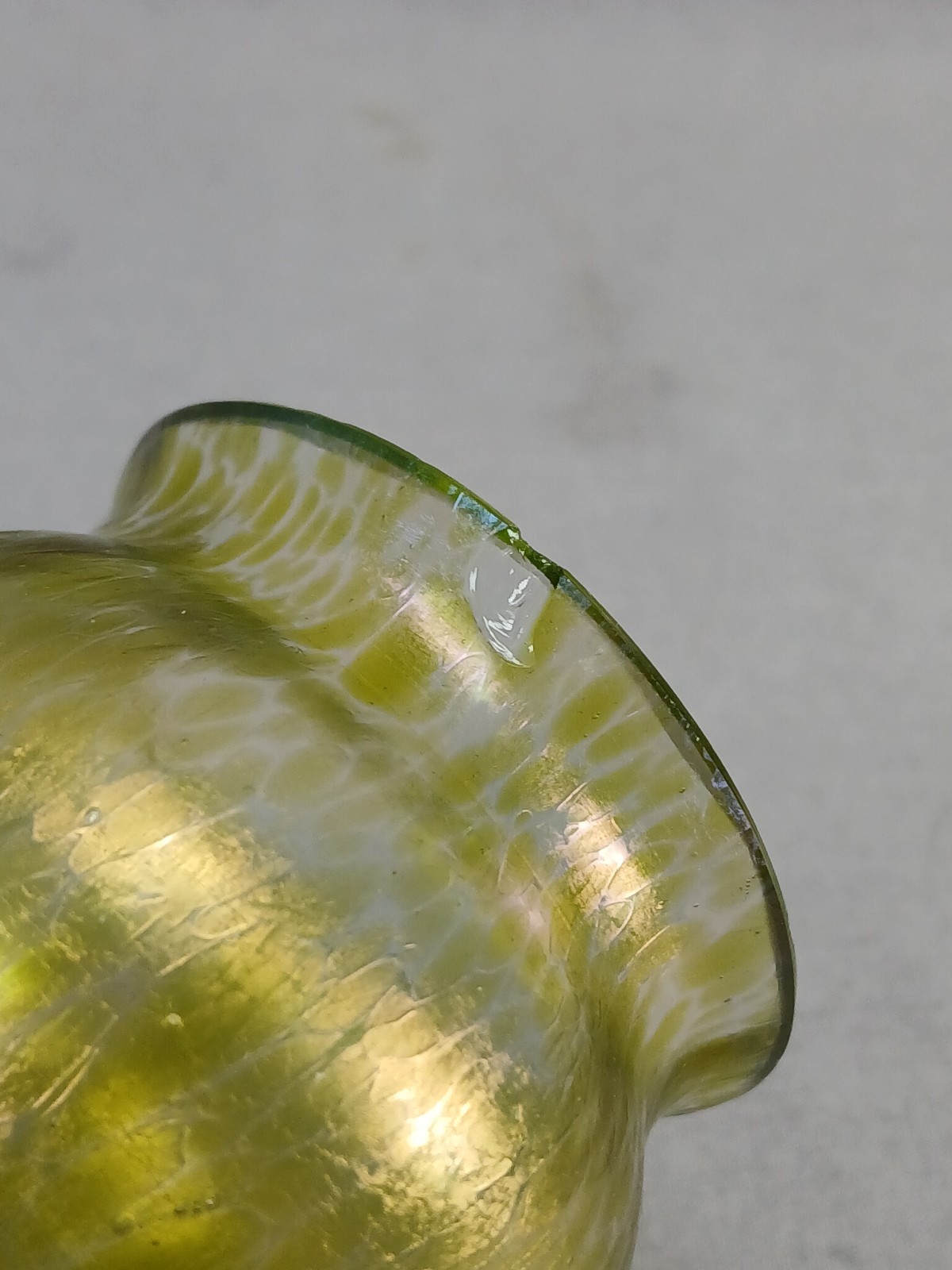 Bohemian Loetz Diana Cisele Iridescent Art Nouveau Glass Vase 5 1/4 Inch Vase