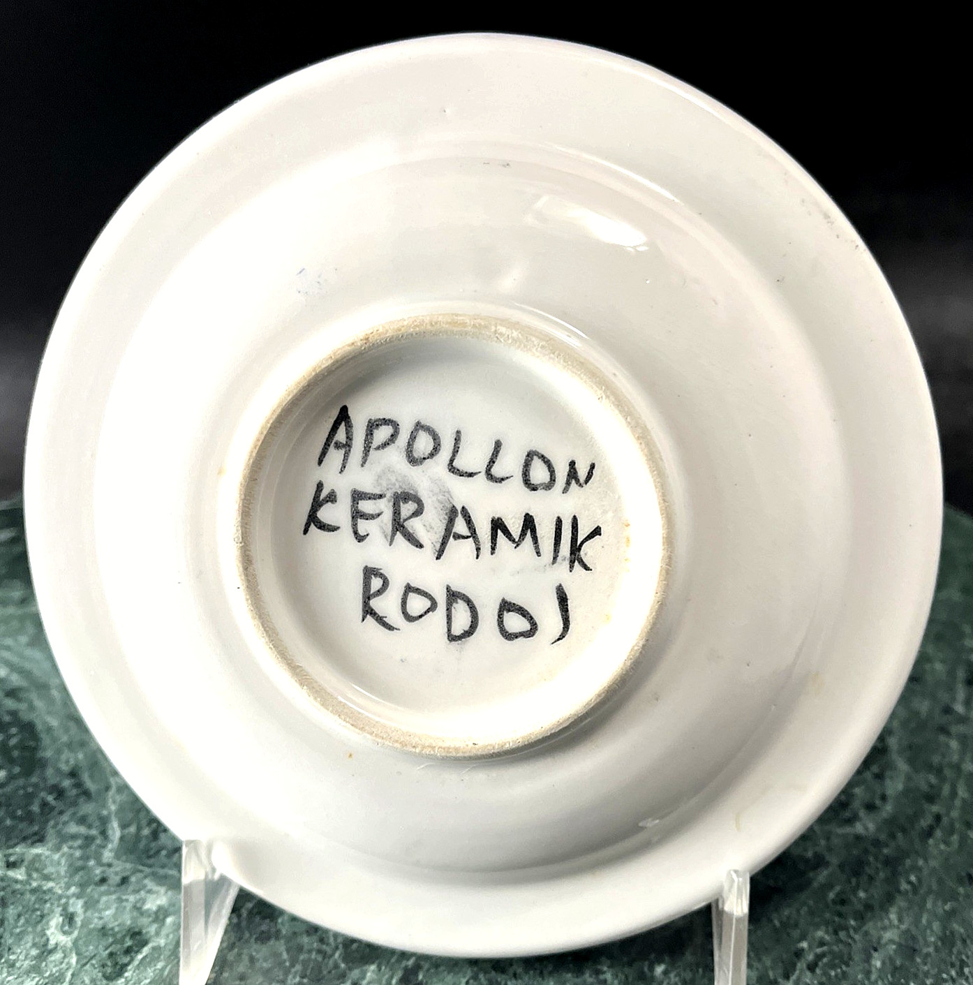 Apollon Keramik Rodoj Ash Tray Blue Cream Gold 5 3/8″ Diameter