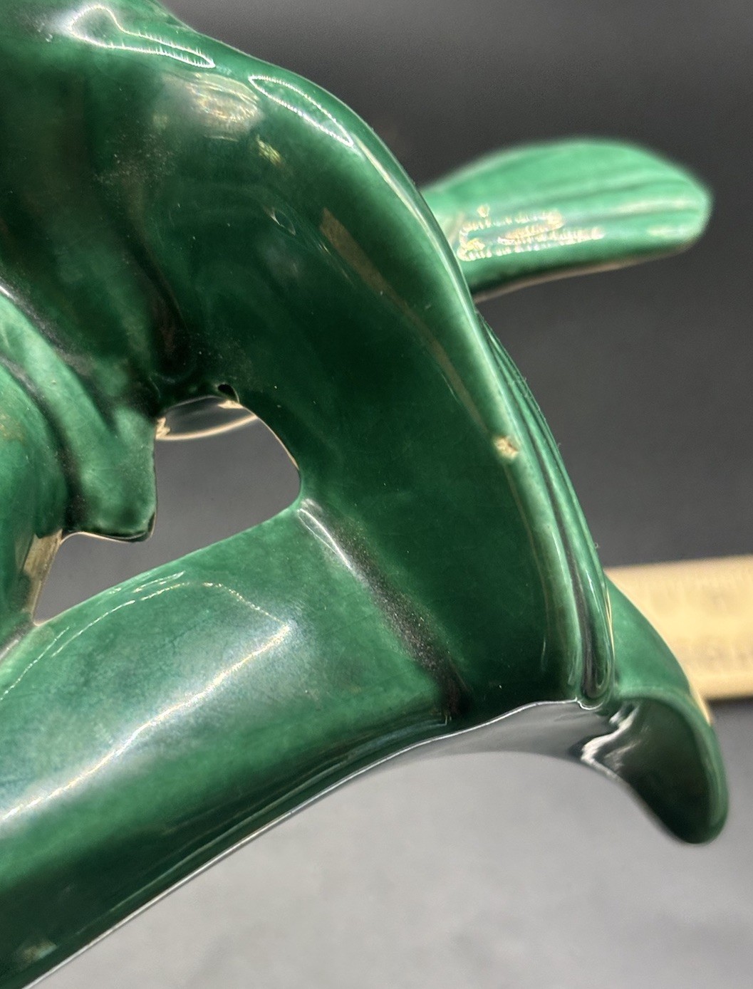 1950’s Claire Lerner Pottery Two Bird Birds Figurine Green Vintage California