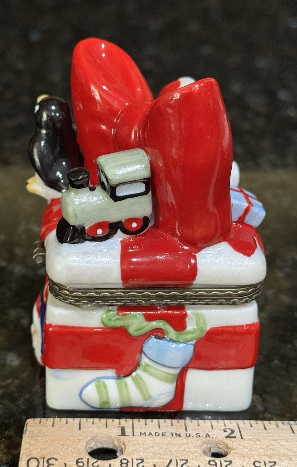 Villeroy & Boch Porcelain Hinged Trinket Jewelry Box Merry Xmas Animals & Toys