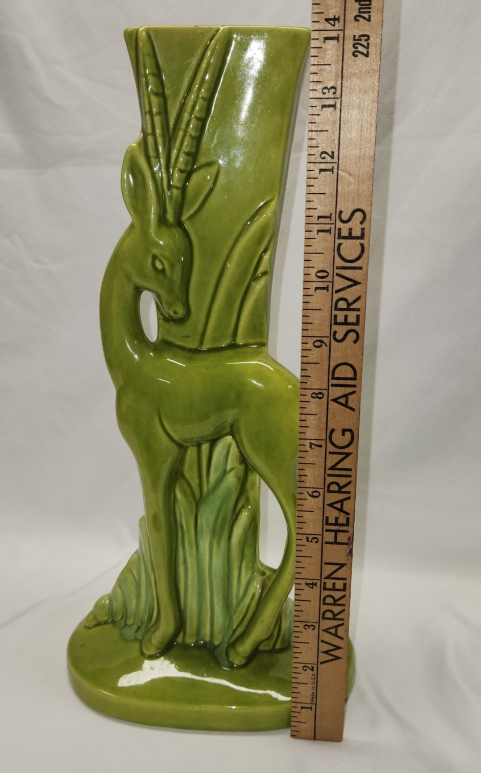 Mid-Century Modern, ROYAL HAEGER, Pair of 14.5″ Chartreuse Gazelle Vases #R706