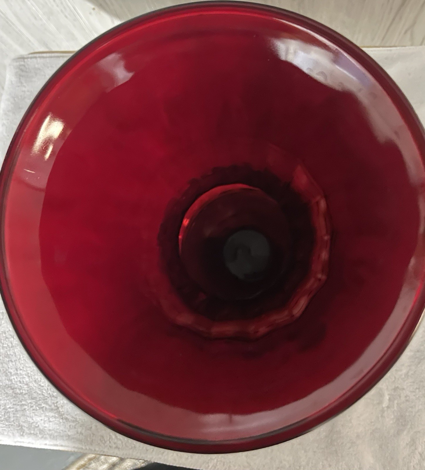 1940s Anchor Hocking ROYAL RUBY Red Pineapple 9″ VASE