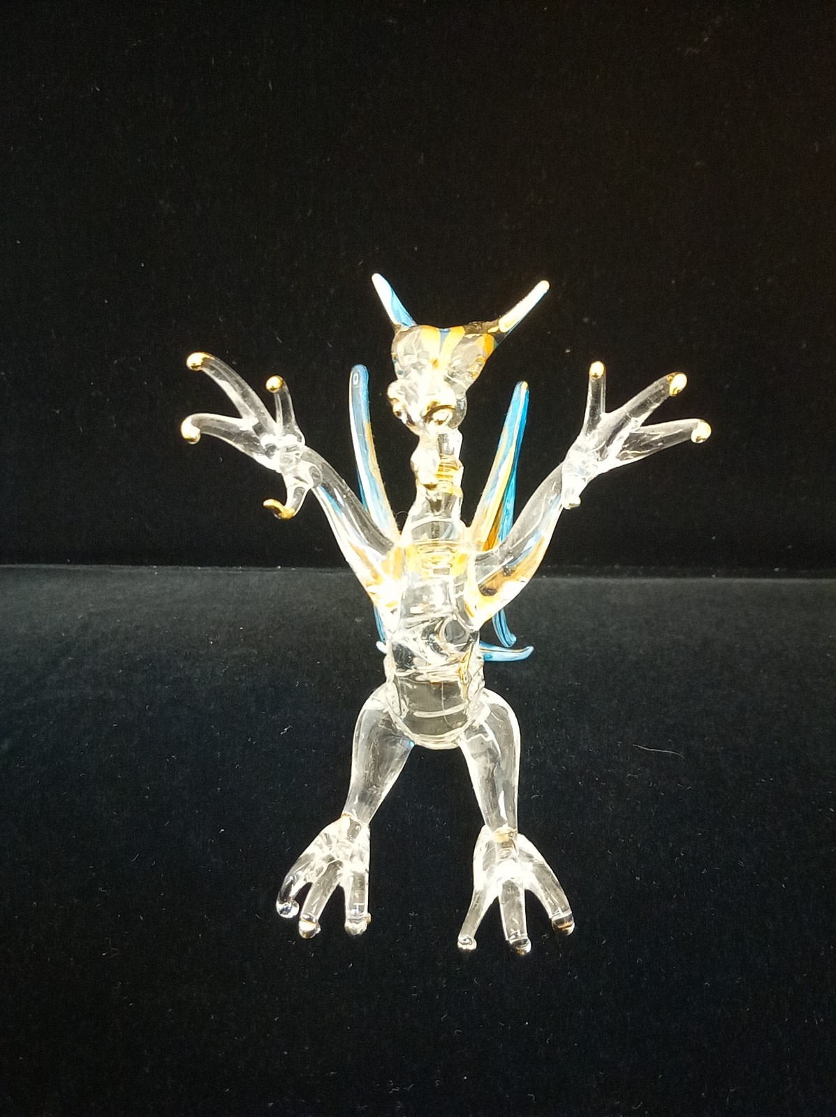 Hand blown crystal art glass dragon 4.5″ tall