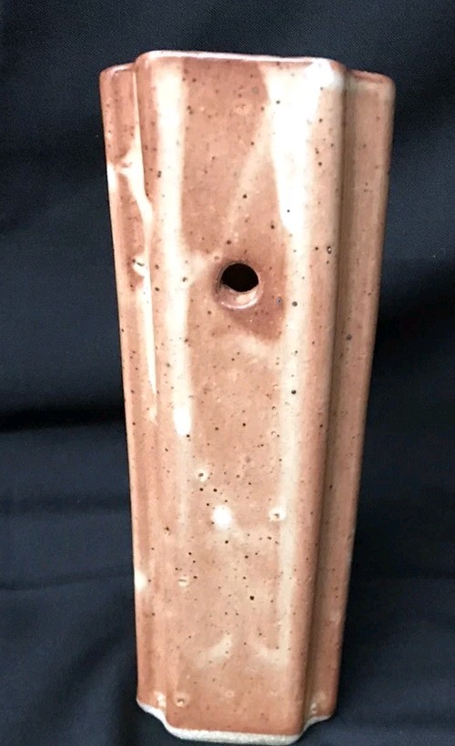 Vintage Robin Cage Signed Art Pottery Vertical Step Wall Pocket Richmond VA
