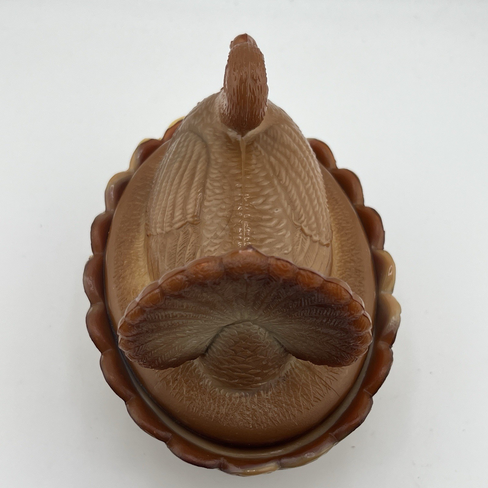 Fenton Turkey on Nest Carmel Slag Glass 100th Anniversary Rare