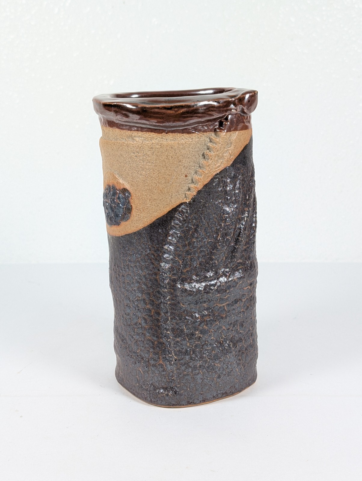 Nancy Patterson Lamb Iron Mountain Stoneware Vase 8″ Studio Pottery Signed MCM