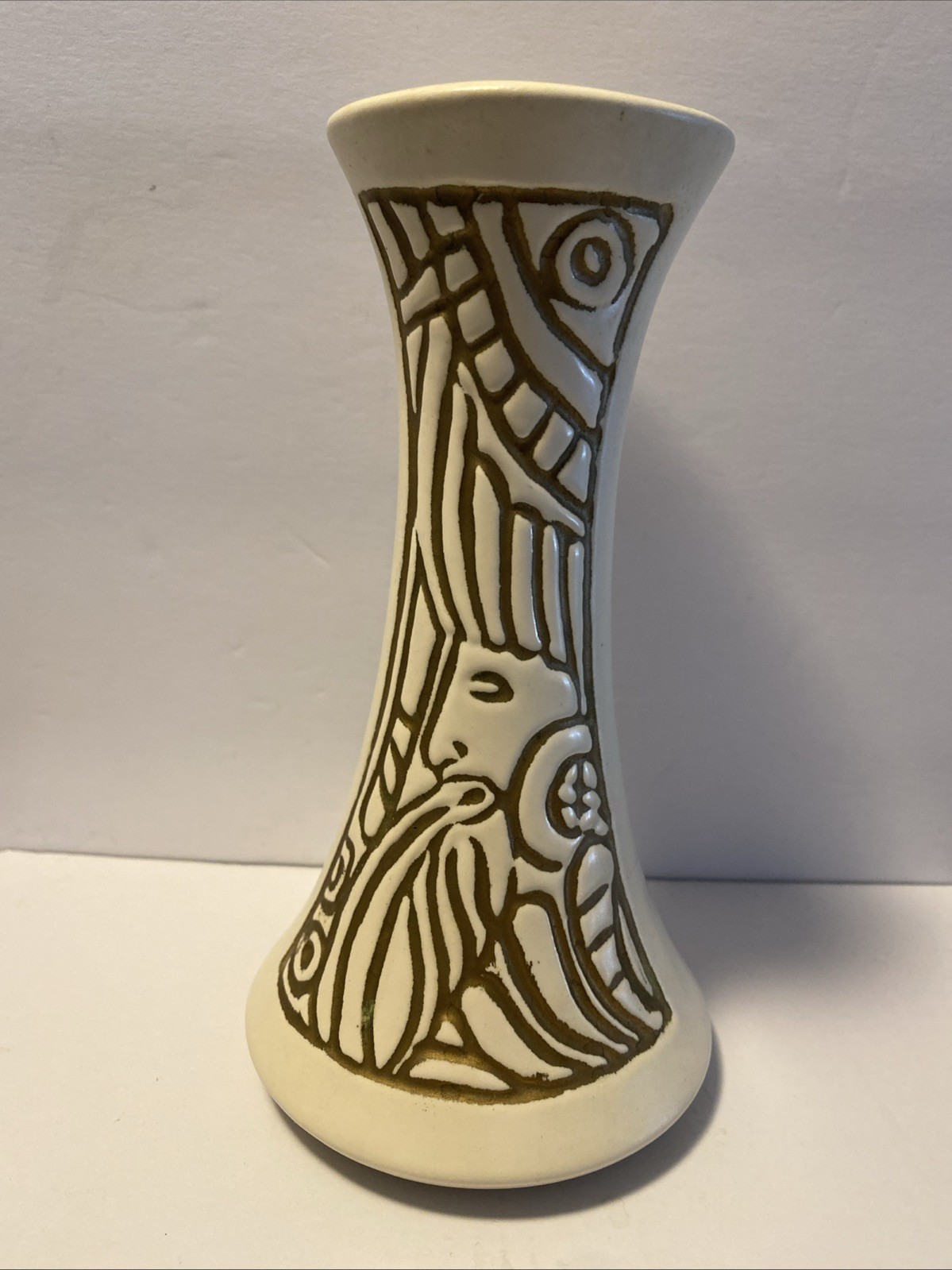 Vtg Southwest Tribal Style Bud Vase Pottery Made In America 6.5″ Tall