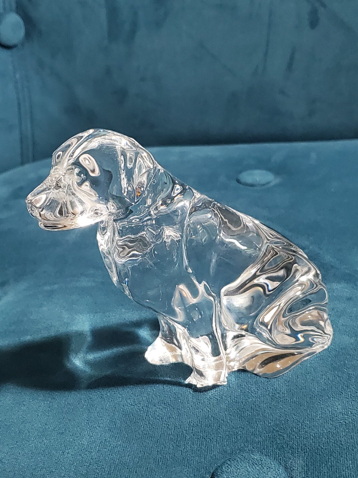 Waterford Labrador Dog Original Adult Dog Waterford Crystal, Chipped Foot, Chip
