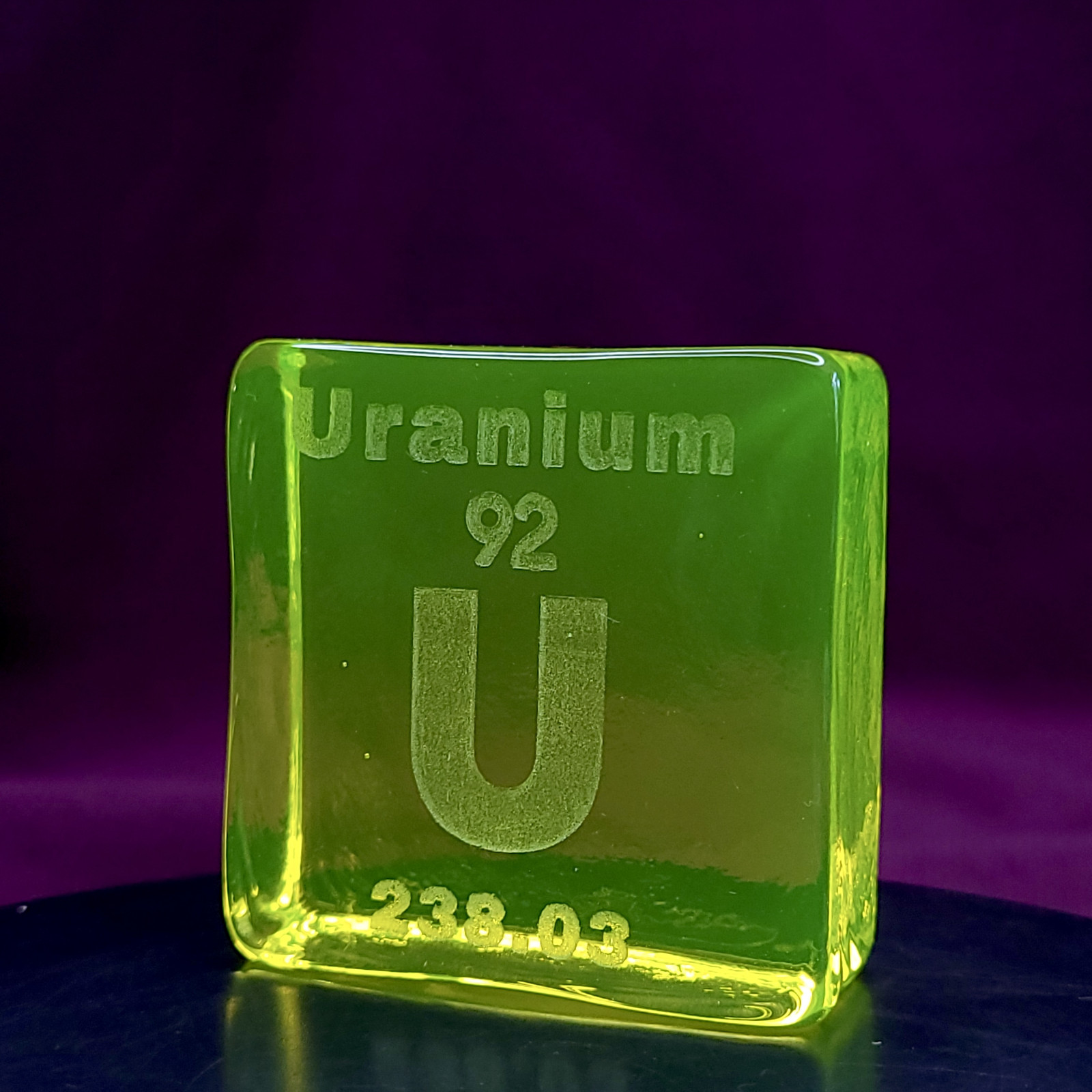Uranium Glass Element Block Periodic Table Vaseline Glass Collectible Decor