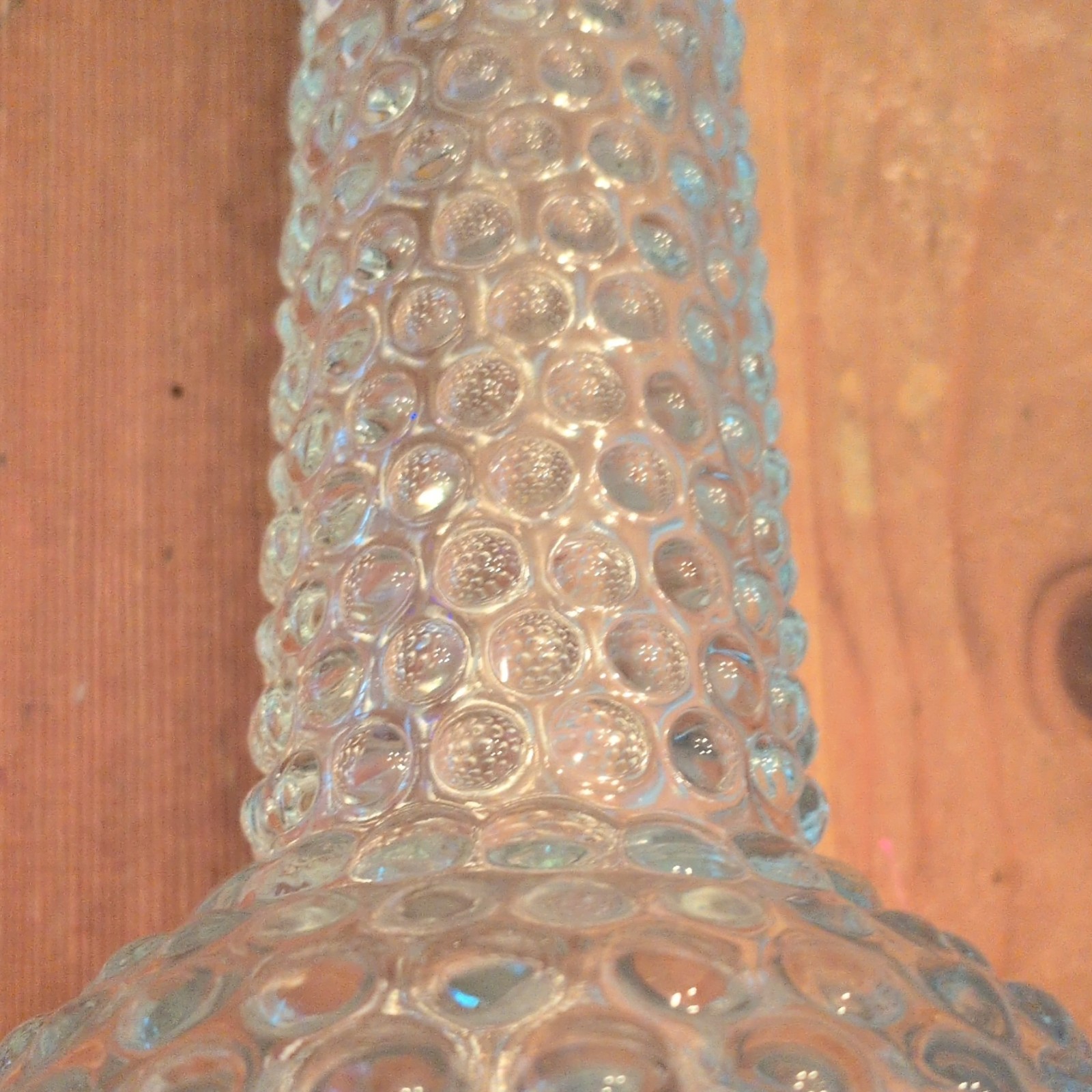 Clear Glass Textured Decorative Vase Dotted Pattern Glossy hobnail