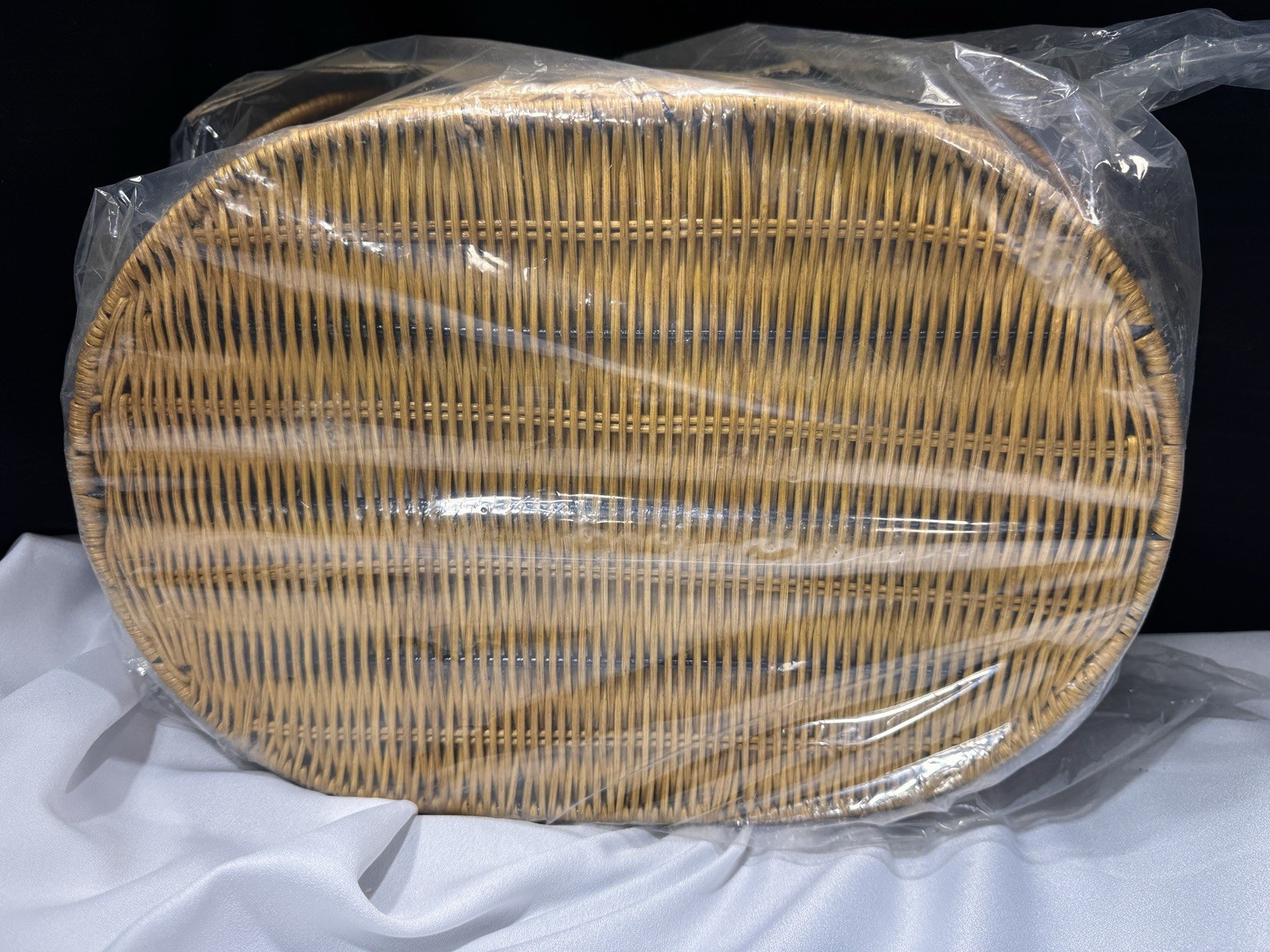 NIB Princess House Rattan Picnic Basket, 3-piece Basket Set, #2598 Wicker