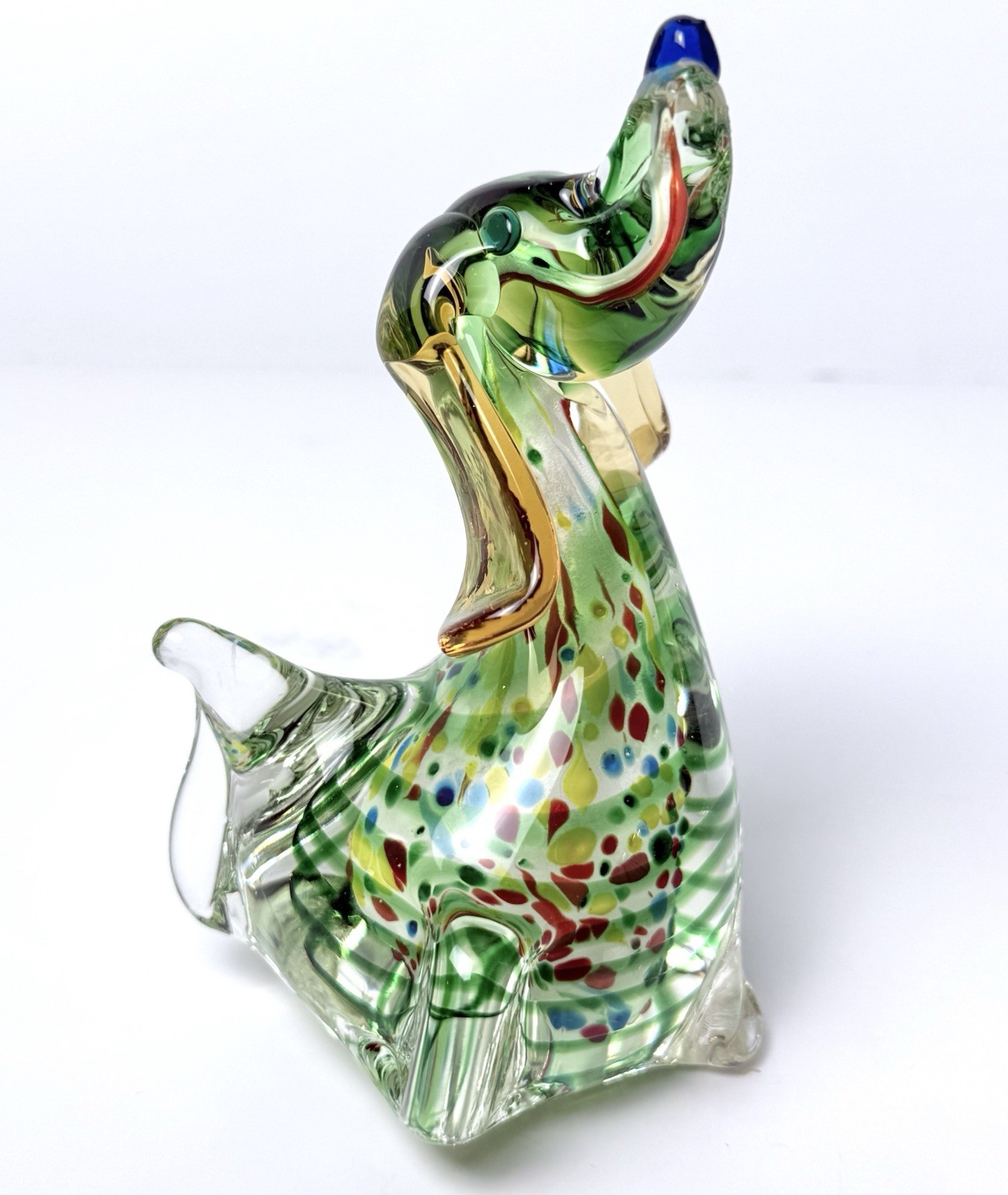 Vtg Murano Art Glass Dog Dachshund Puppy Figurine Statue JiCo Sticker Multi READ