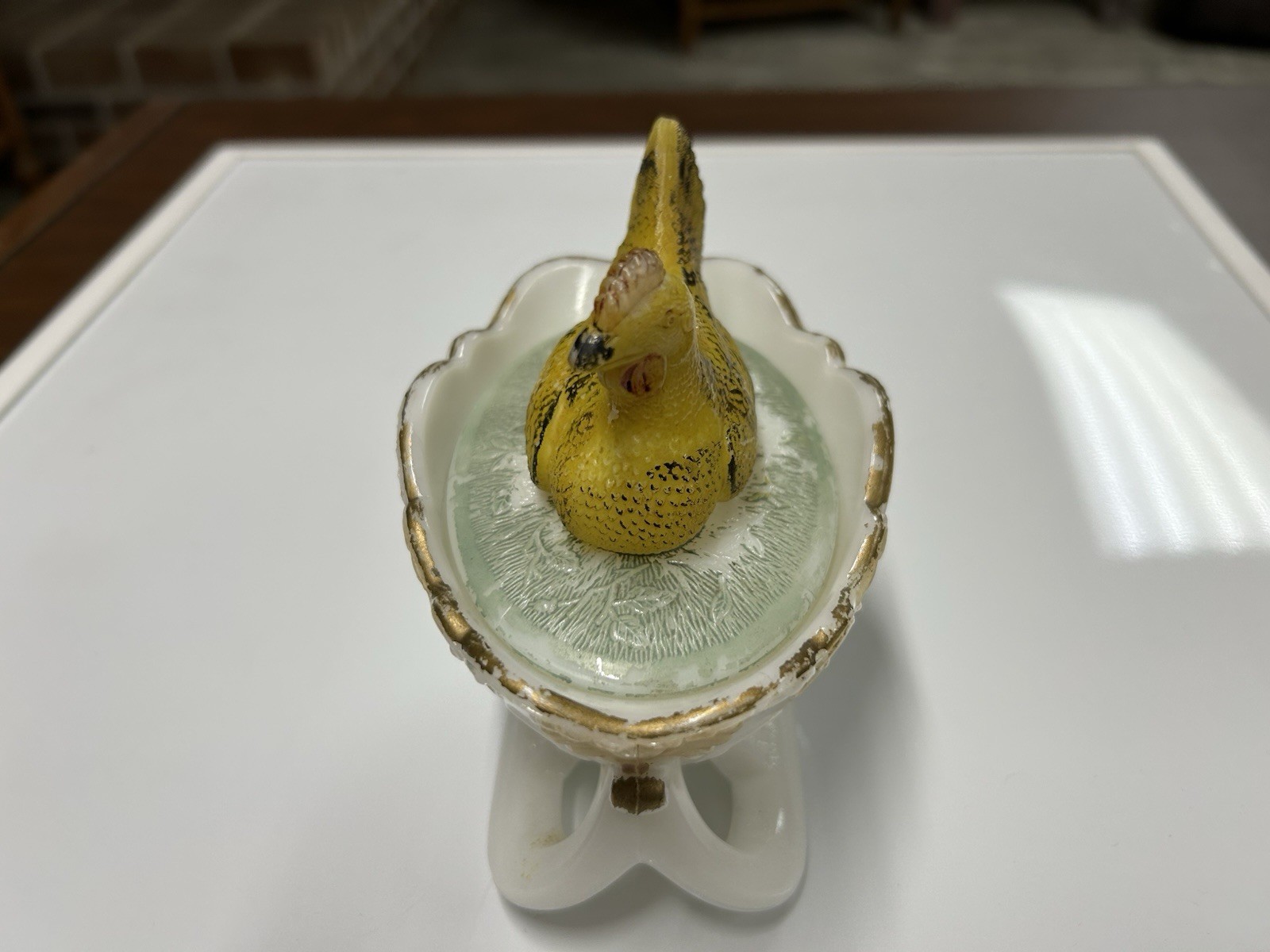 Westmoreland Hen On A Sleigh Milk Glass 1900-1915
