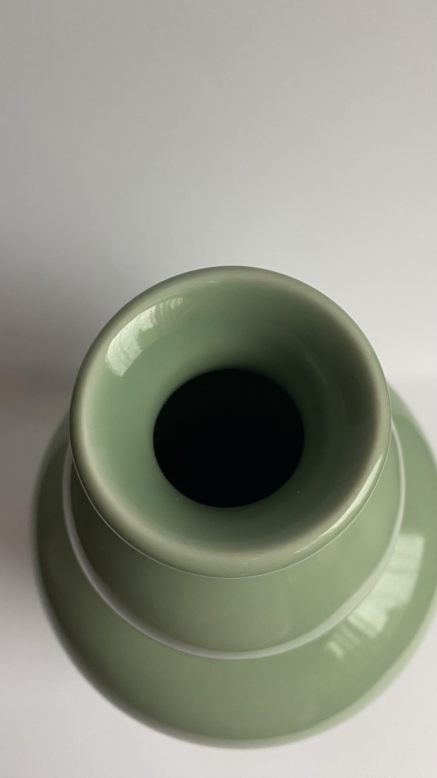 Vintage Chinese Jade Green Celadon Double Gourd Vase 12”T