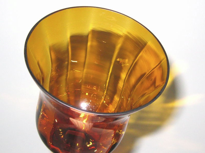 Vtg EMPOLI 15.75″ Tall AMBER ART GLASS TWISTED STEM CANDLE HOLDER Italy MCM