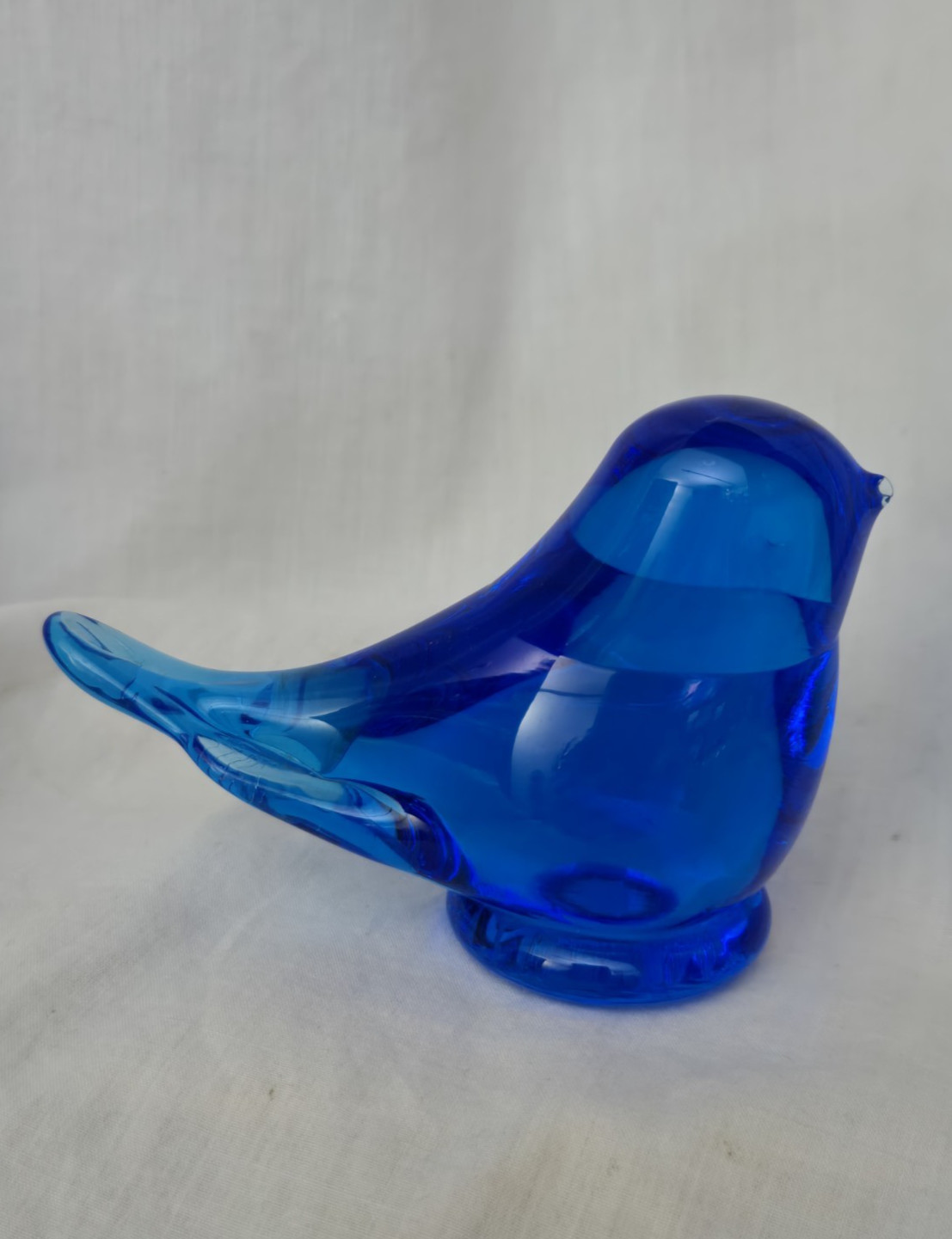 Vtg 1988 Bluebird Of Happiness Signed Byron Hicks Blue Art Glass Figurine Wsh3