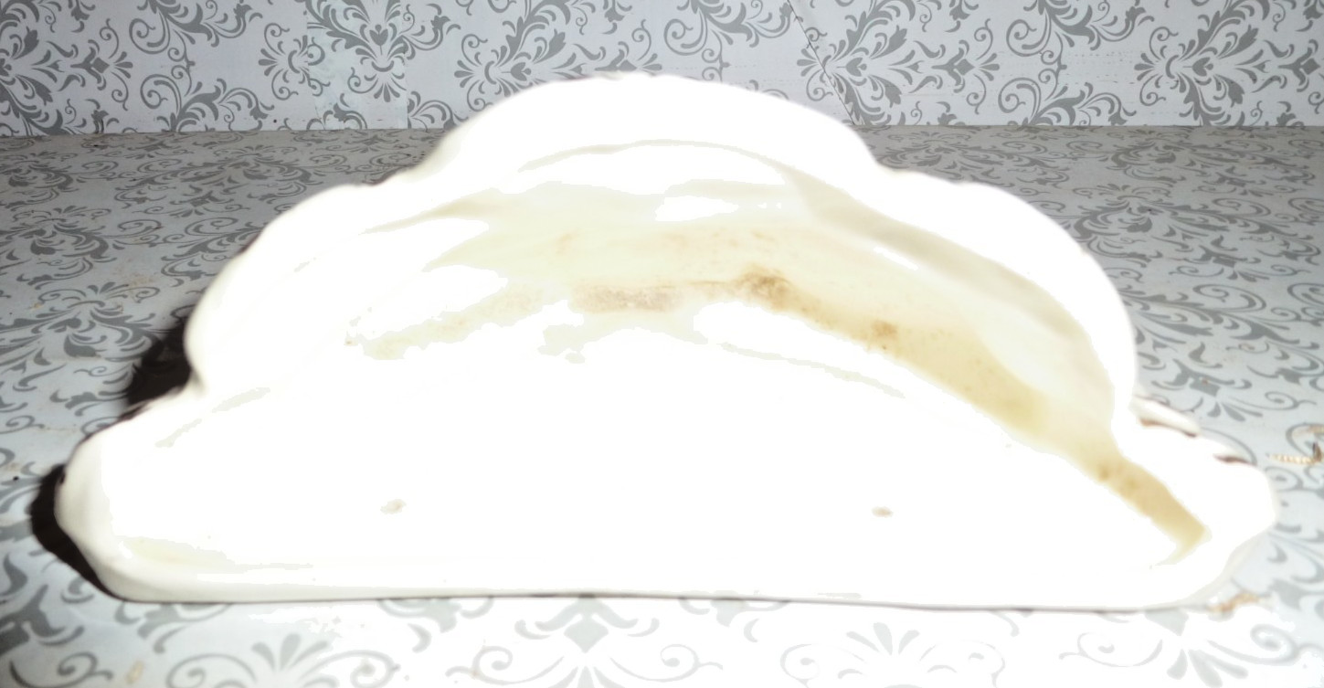 Vintage White and Gold Wall Pocket #