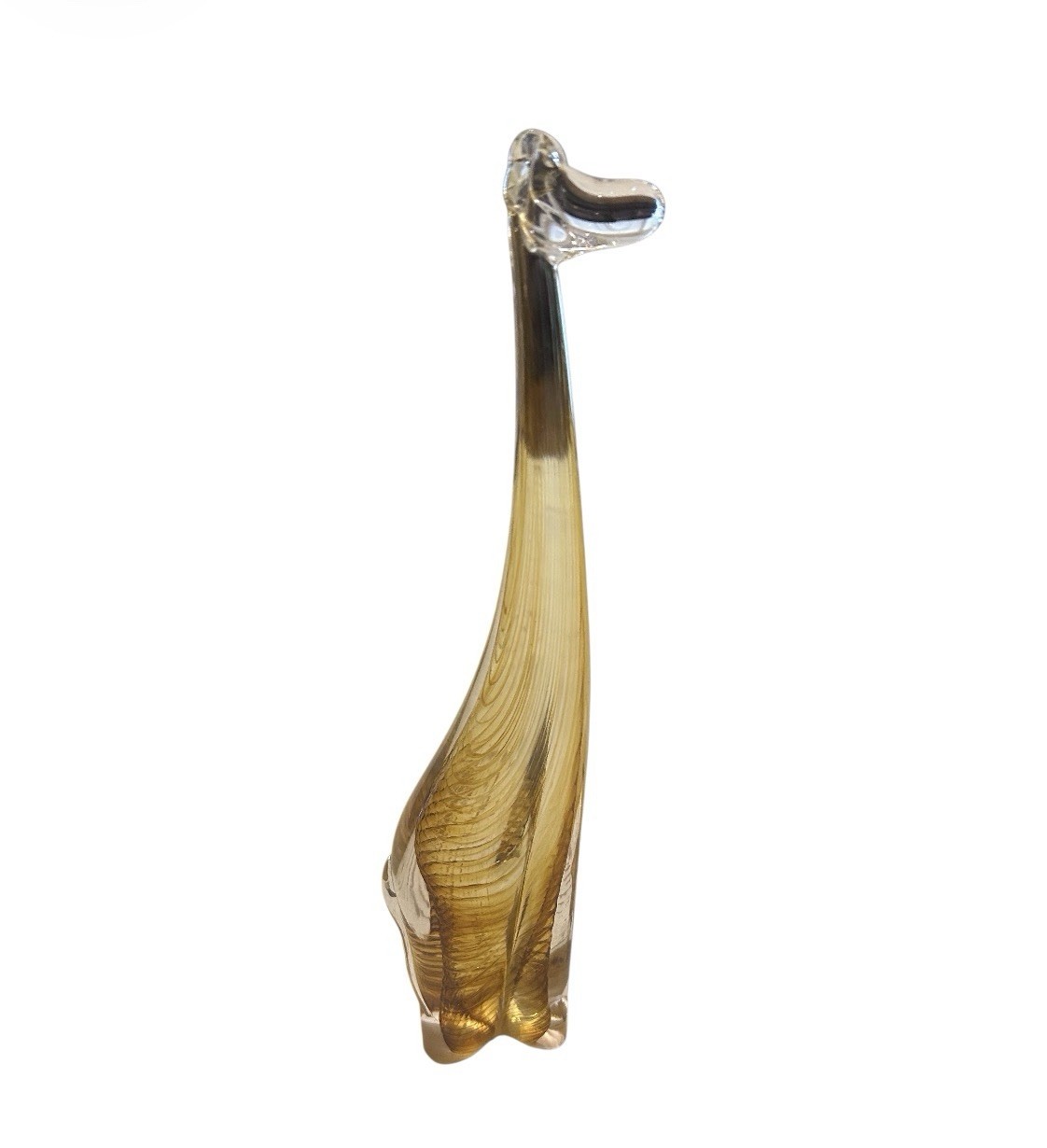 RARE VINTAGE Signed Kenneth Marine Art Glass Giraffe Figure