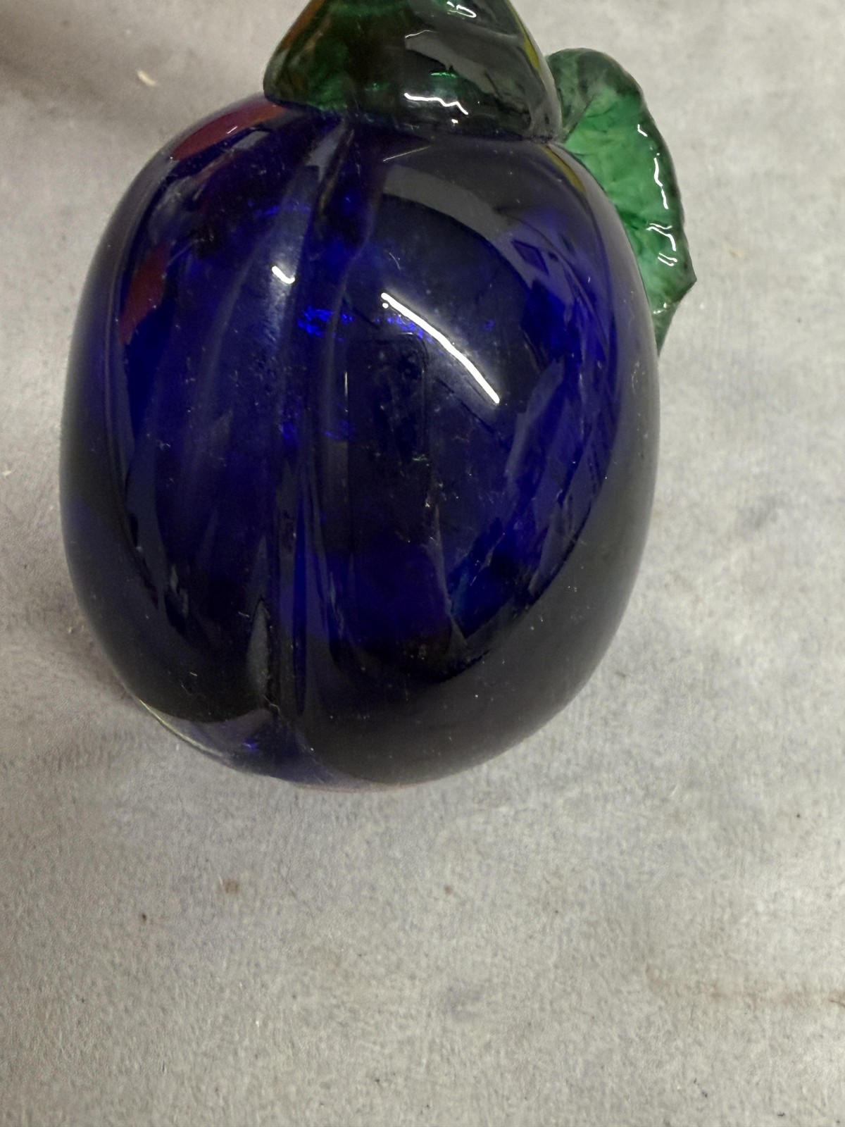 Hand Blown Art Glass Fruit Figurines Lot Set of 7 Grapes Apple Orange Lemon