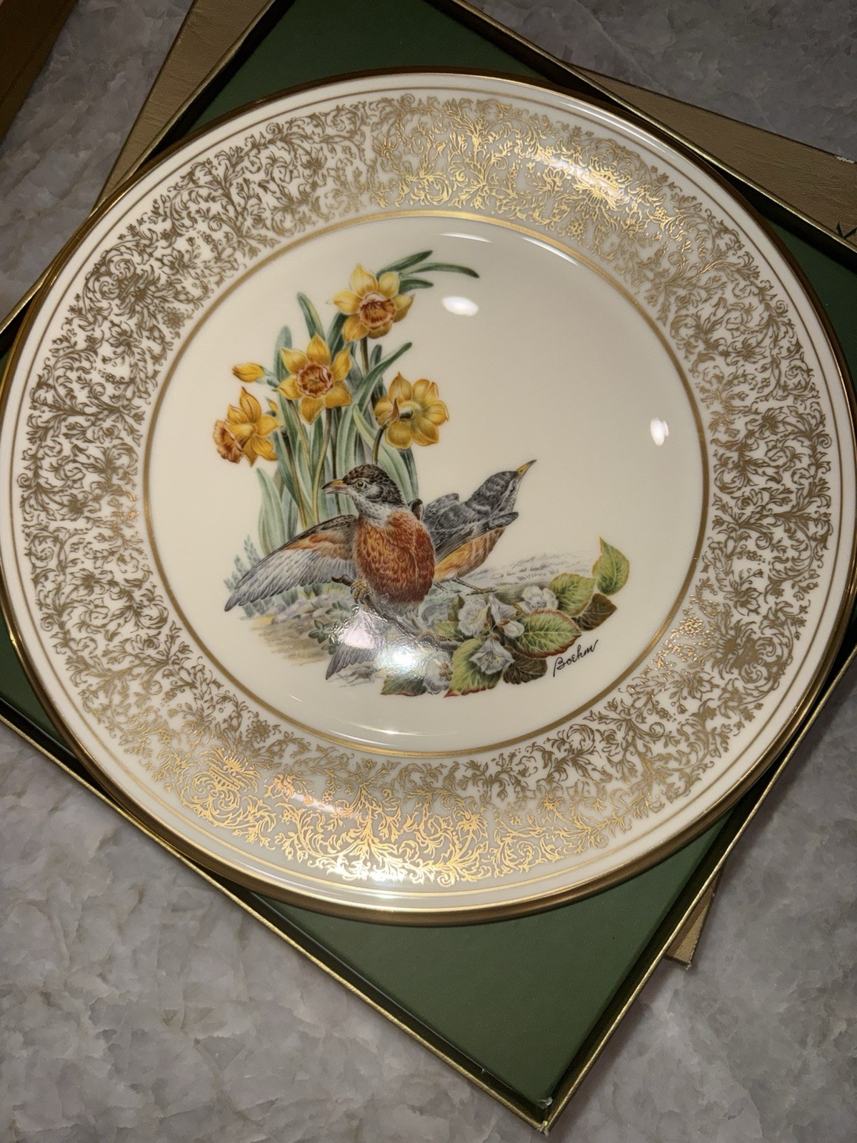 Lenox Boehm Birds Limited Edition 24K Gold complete set of 8 Plates 1974
