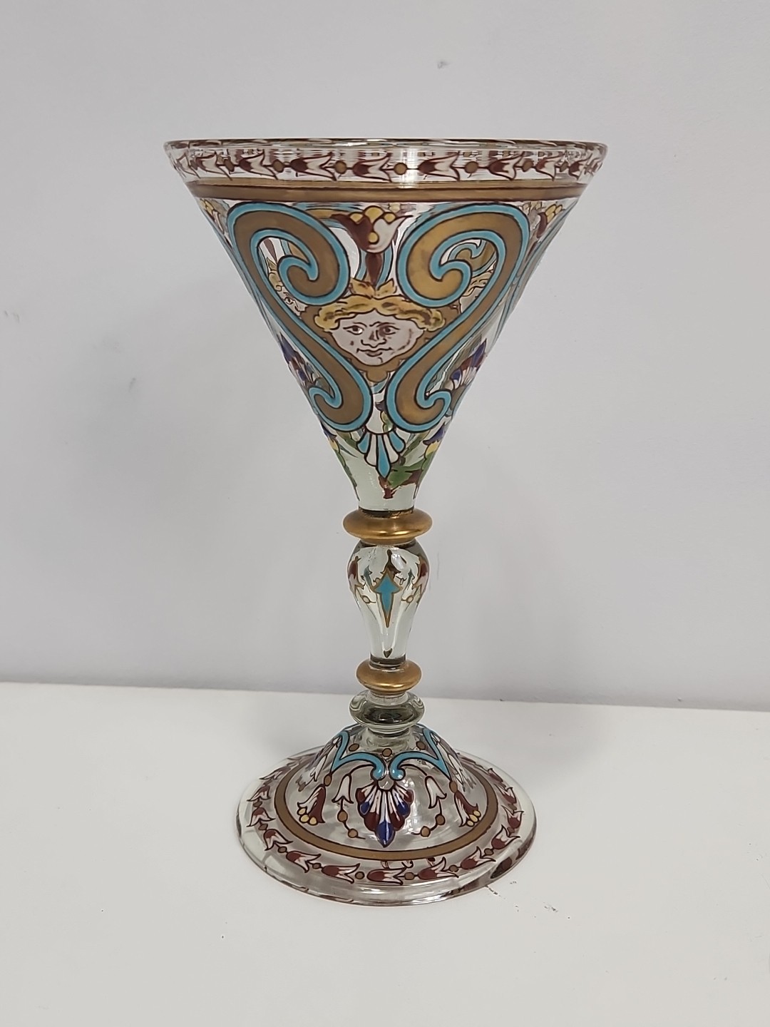 Jacques Philippe Imberton + Appert Frères Antique Glass Blown Enameled Signed
