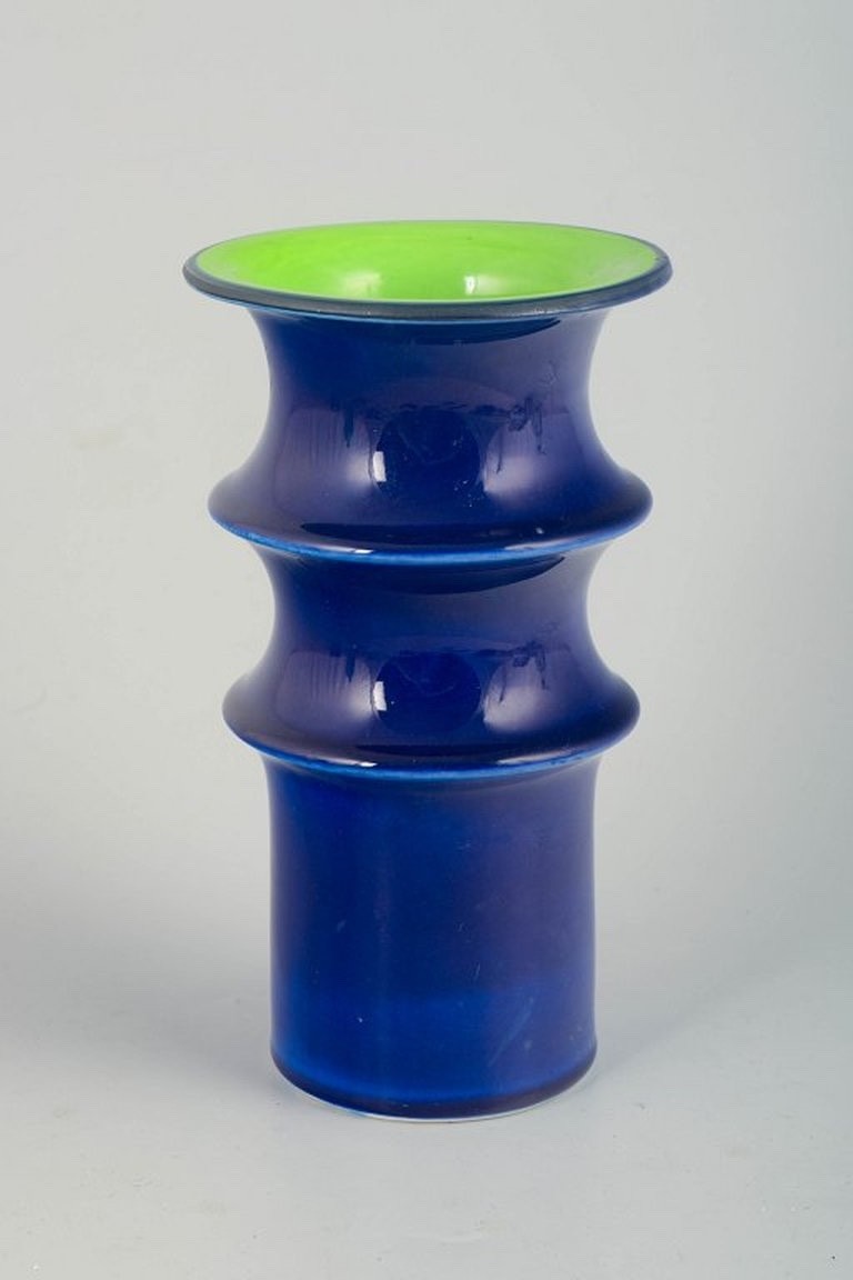 Inger Persson for Rörstrand, Sweden. Baluster-shaped stoneware vase. 1970s.