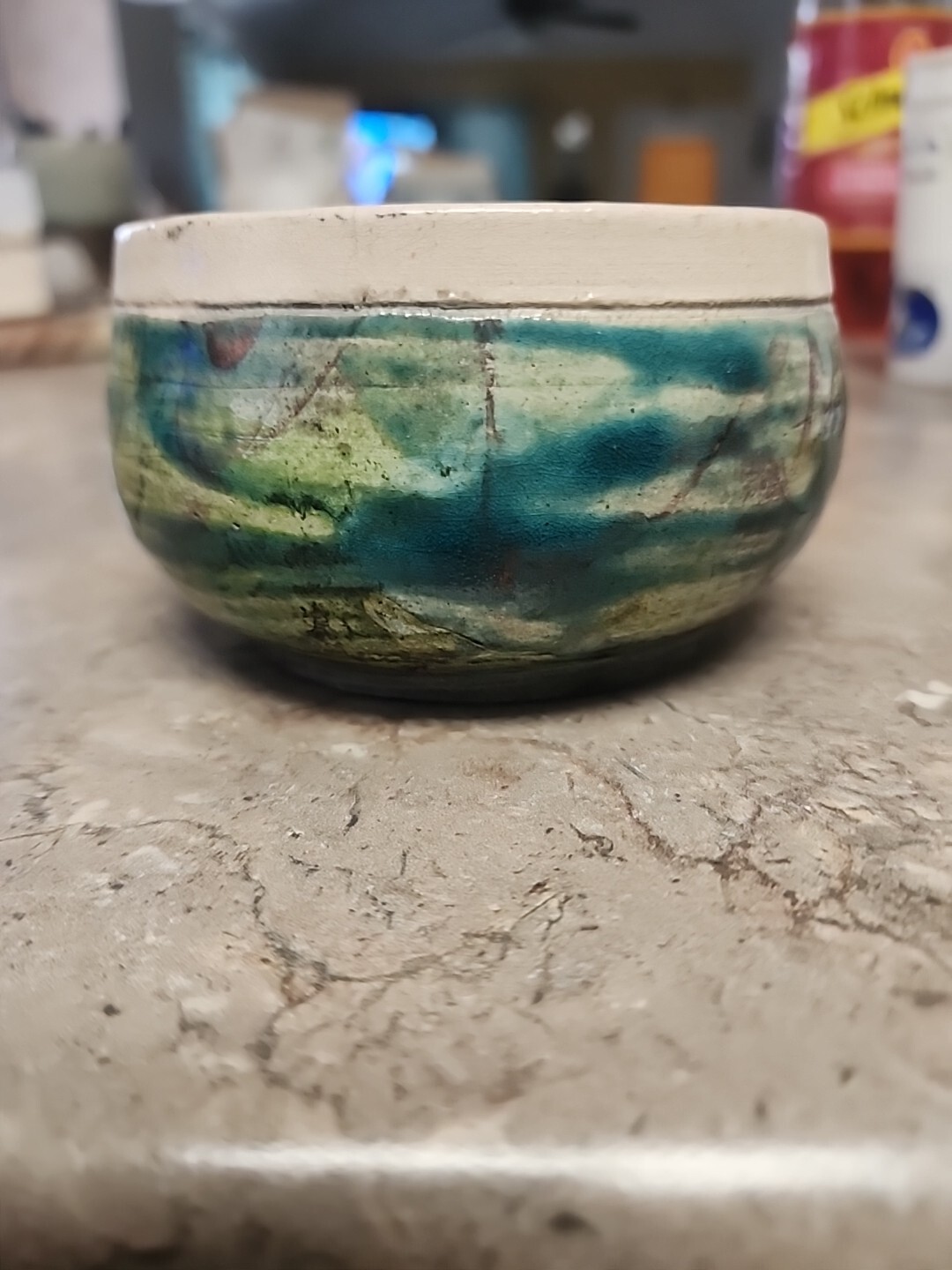 Vntg. Glazed Small Finger Bowl Signed Please See Photos For Additional Info