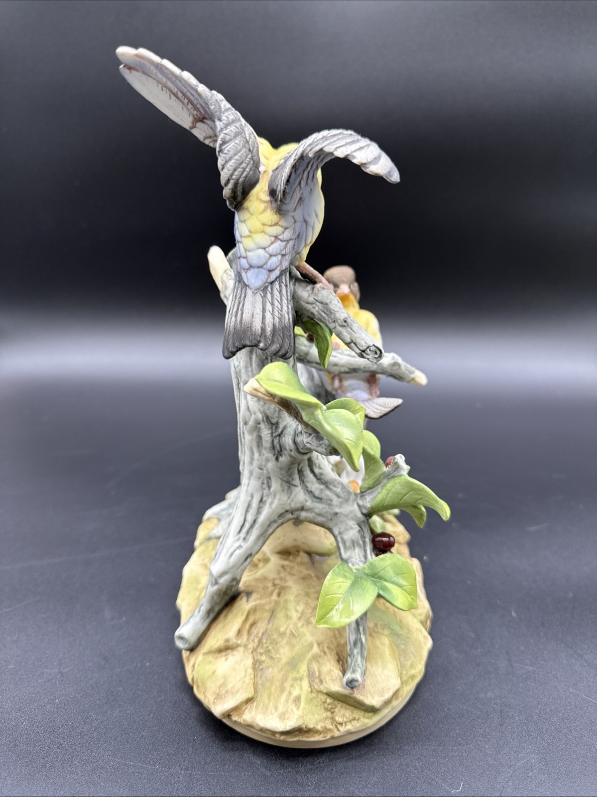 Andrea by Sadek Goldfinch porcelain bird figurine, hand painted, 11 in