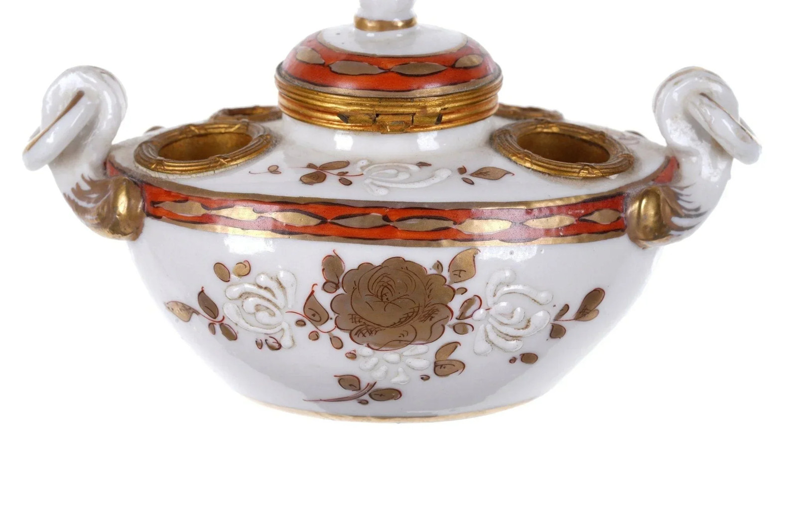 Antique French Armorial Inkwell