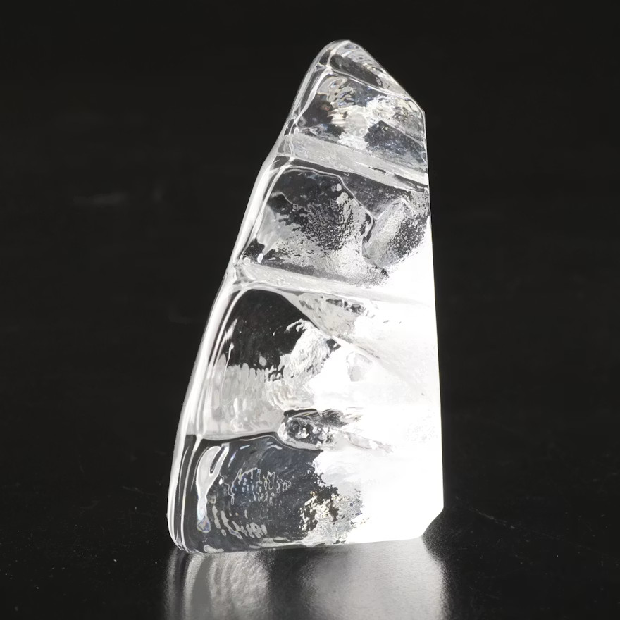 Mats Jonasson Lead Crystal Baby Seal Paperweight Sculpture Sweden