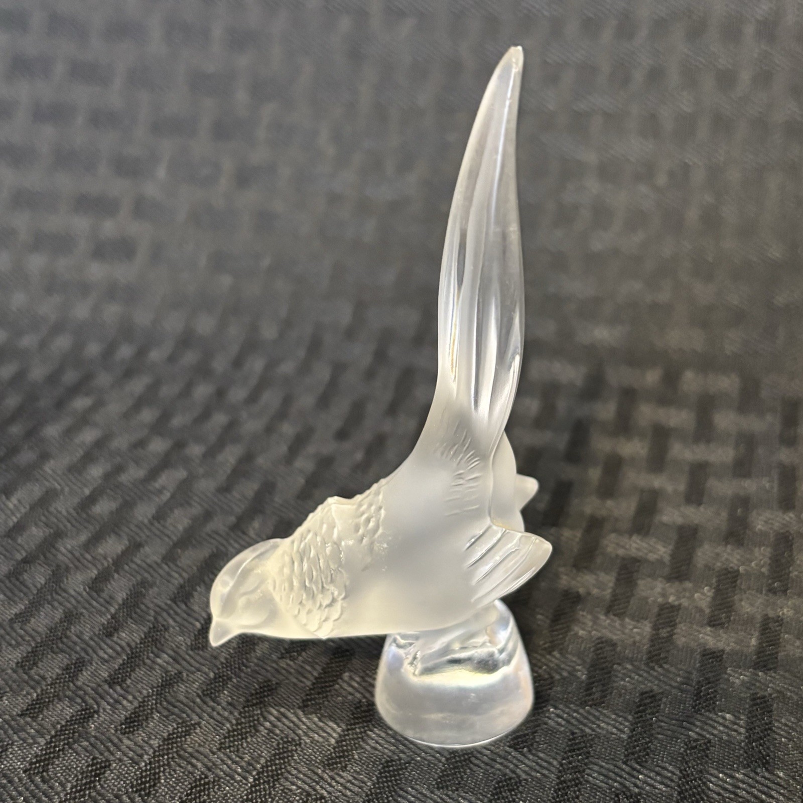 Lalique France Coq Nain Frosted Crystal Miniature Rooster Figurine Signed