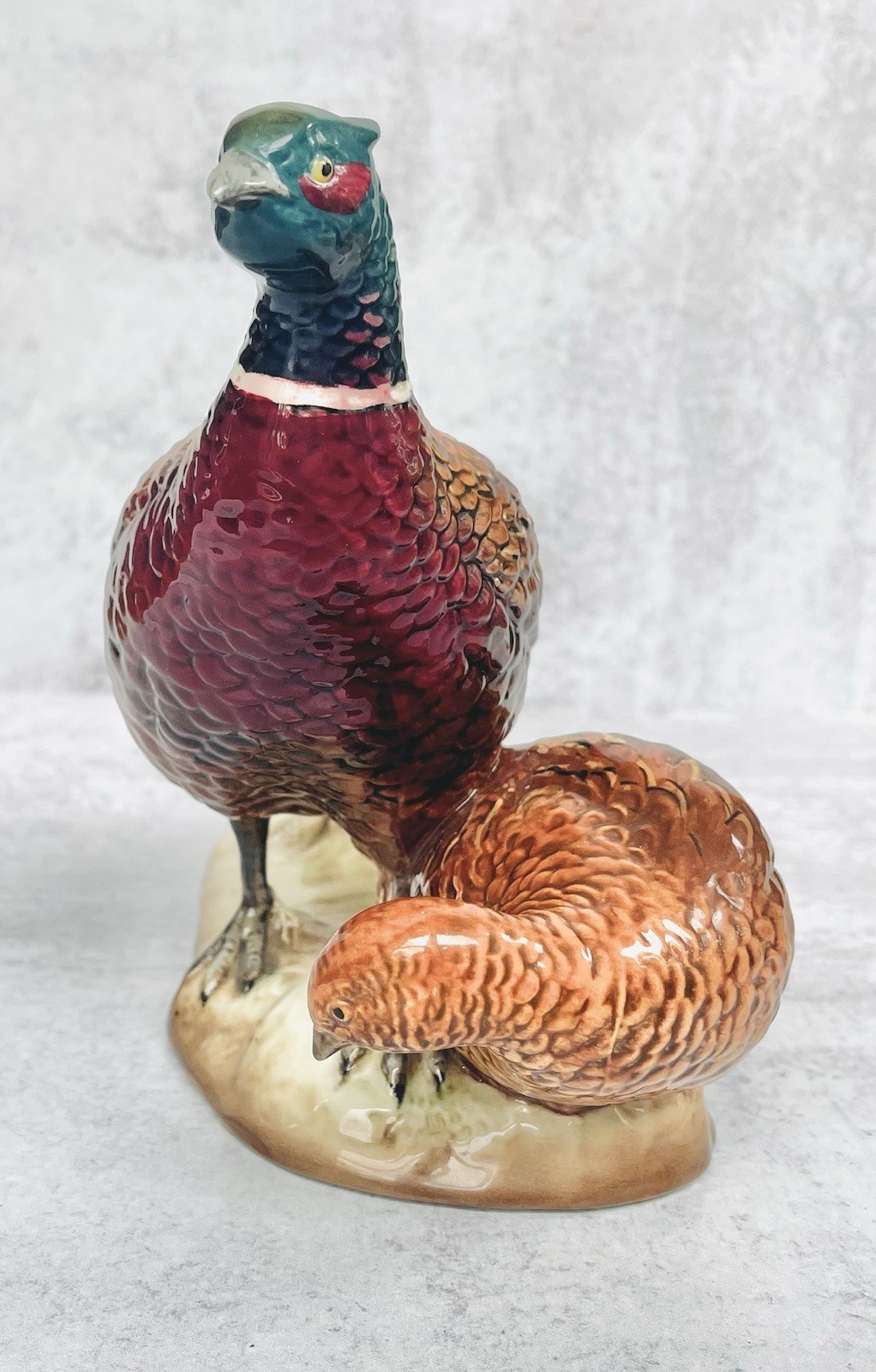 Beswick Pheasant Figurine #2078 England Hand Painted 2 Birds 10″ Impressed Marks