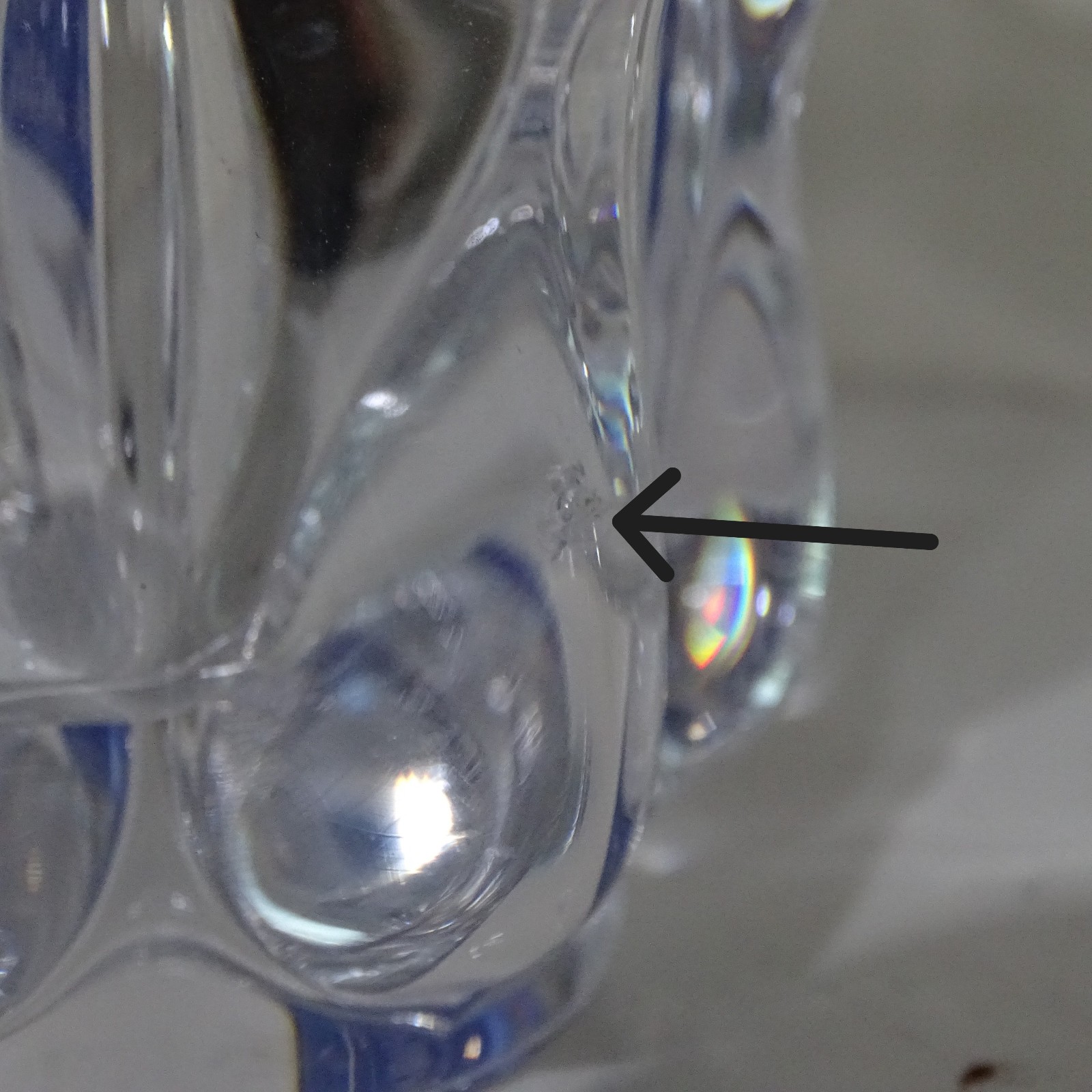 Vintage Vannes Le Chatel Clear French Crystal Art Glass Vase Art Deco
