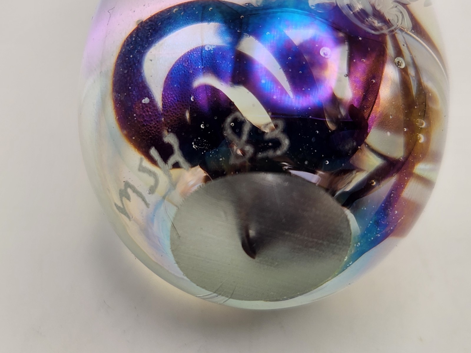Vintage 1983 GES Glass Eye Studio MSH Mount St Helen Ash 2.5″ Egg Paperweight