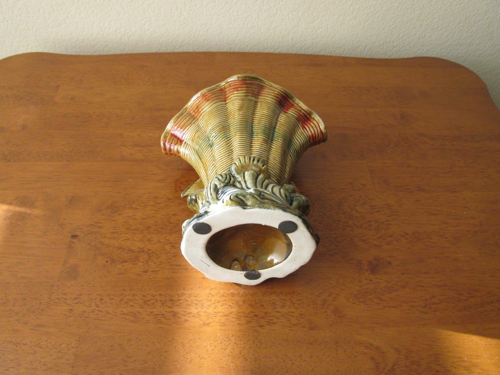 Vintage Unmarked Glazed Ceramic Pottery Fish, Clamshell, Underwater Sea Life Va