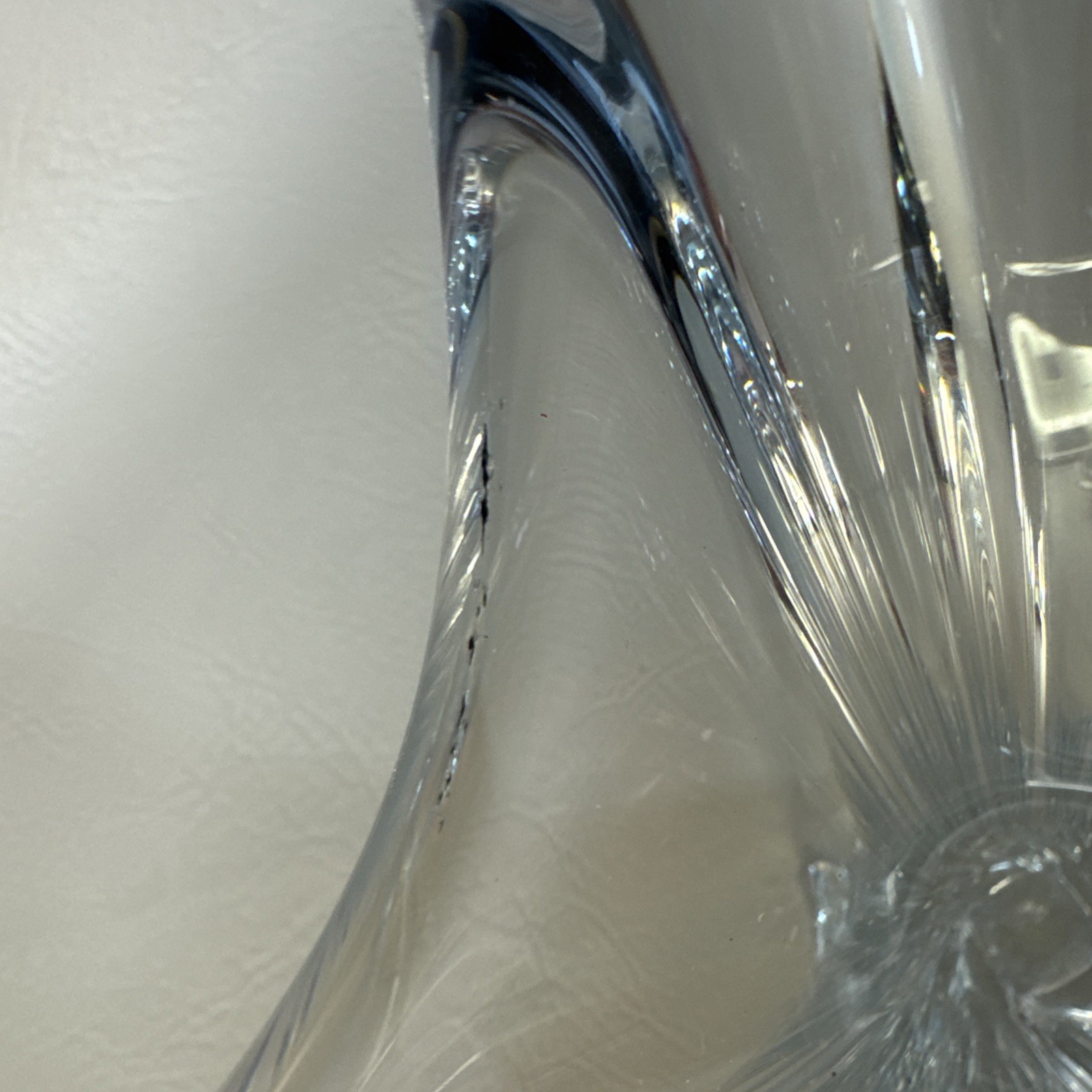 Clear Glass Vase by CoFrac Art Verrier France Modernist Mid-Century 8 1/4”