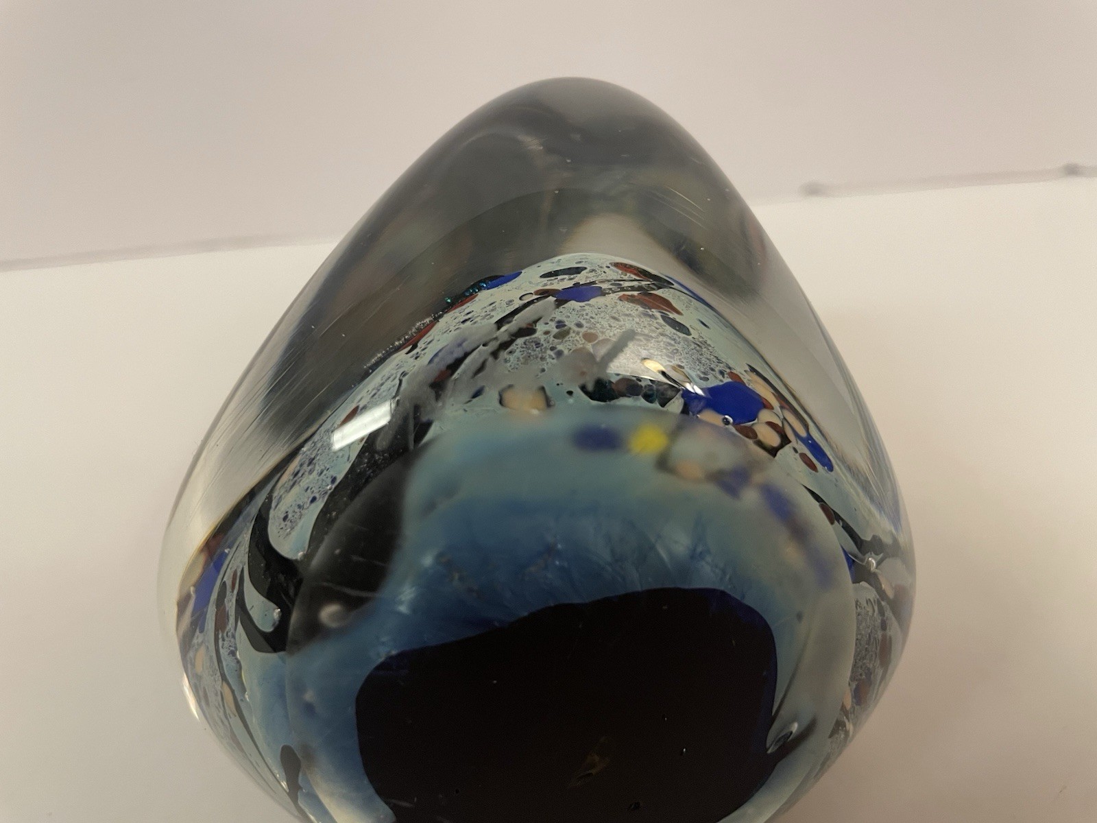 Vintage Art Glass Sculpture Signed Paperweight Undated