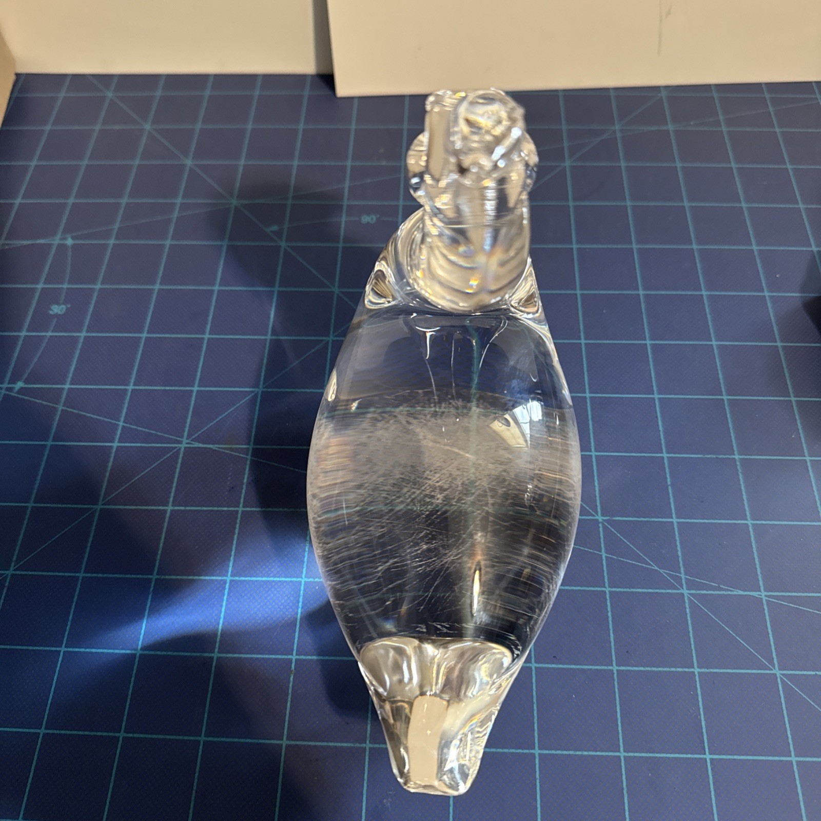 Vintage 1970s Steuben Hand Blown Pelican Figurine 7″ Long, Clean, Heavy 4 Lbs+