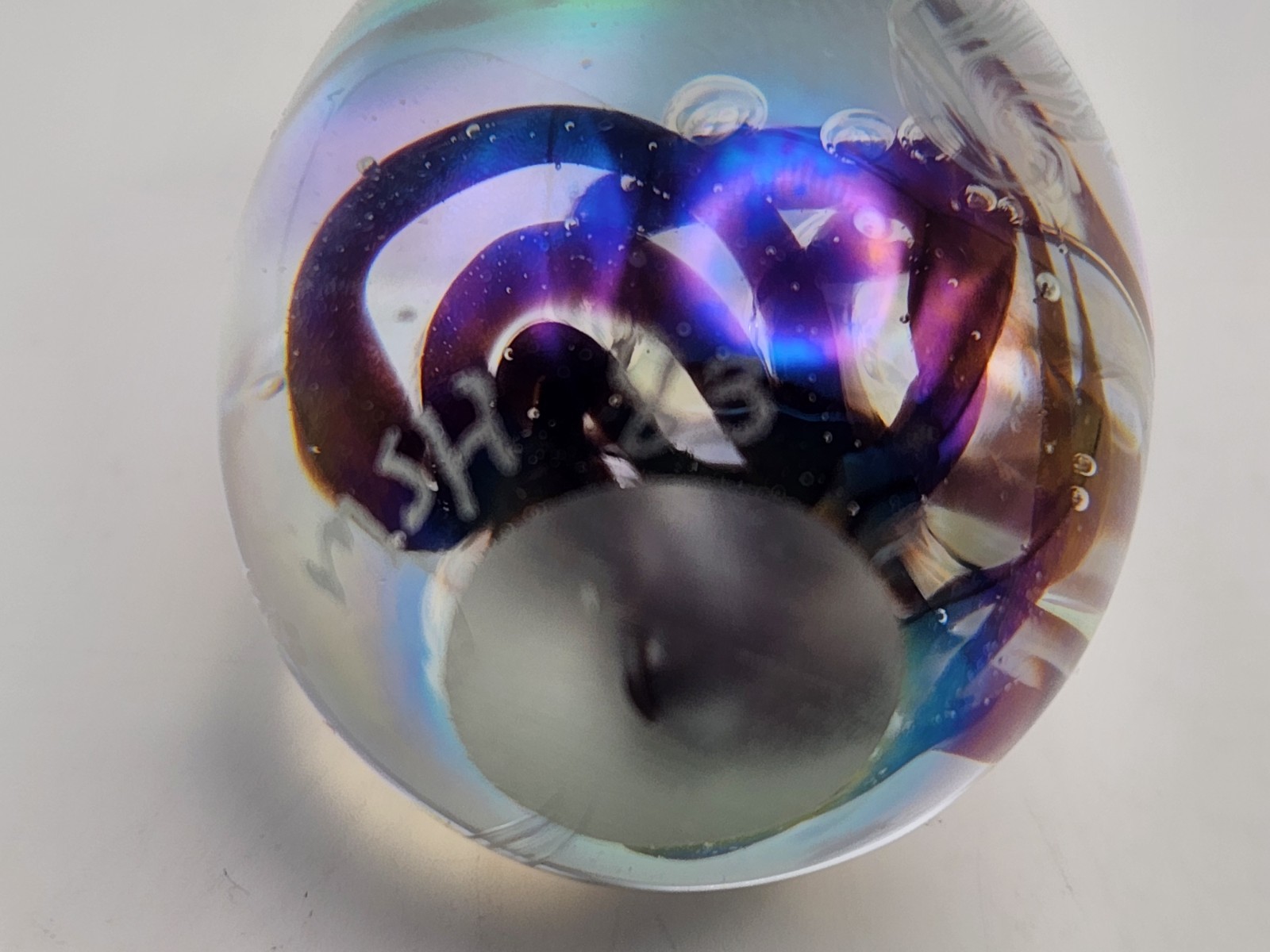 Vintage 1983 GES Glass Eye Studio MSH Mount St Helen Ash 2.5″ Egg Paperweight